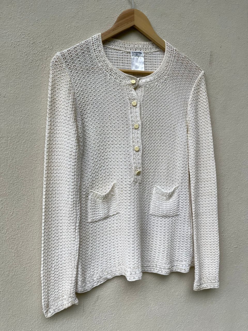 Chanel 2002 Chanel Crochet Henley Sweater Size S / US 4 / IT 40 - 9 Thumbnail