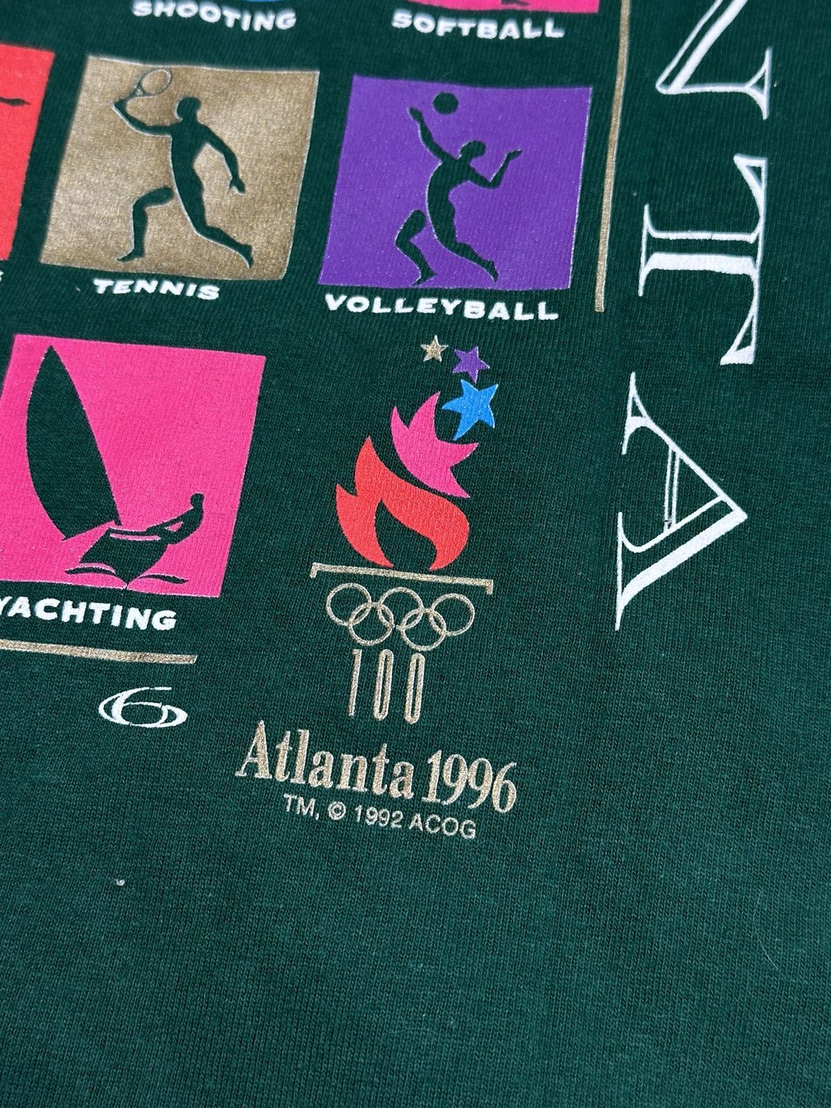 USA Olympics 1992 Hanes Games Olympiad Atlanta 1996 Vintage Made in USA Size US XL / EU 56 / 4 - 4 Thumbnail