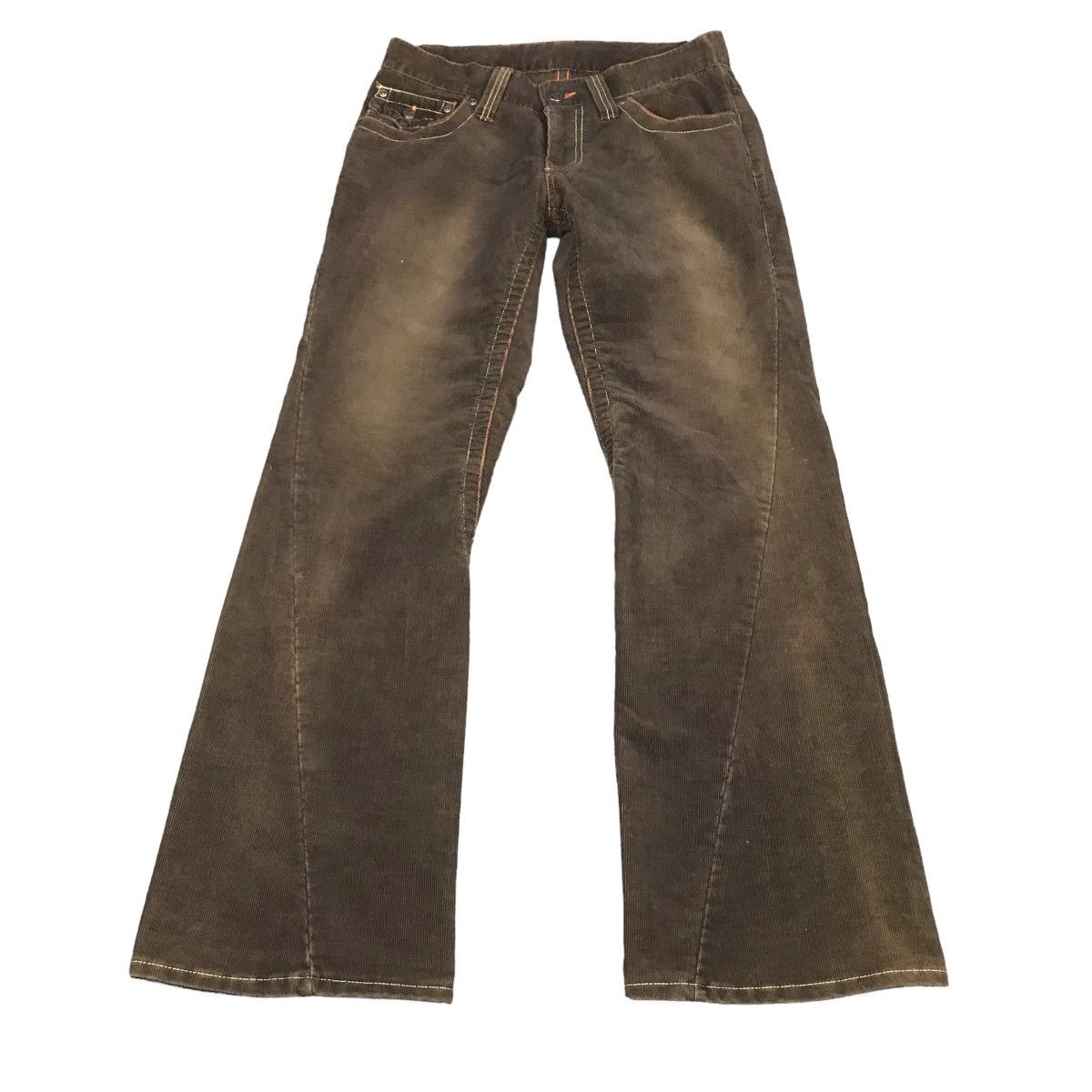 FLARED CORDUROY JUN MEN BROWN BOOTCUT PANTS - Main Image