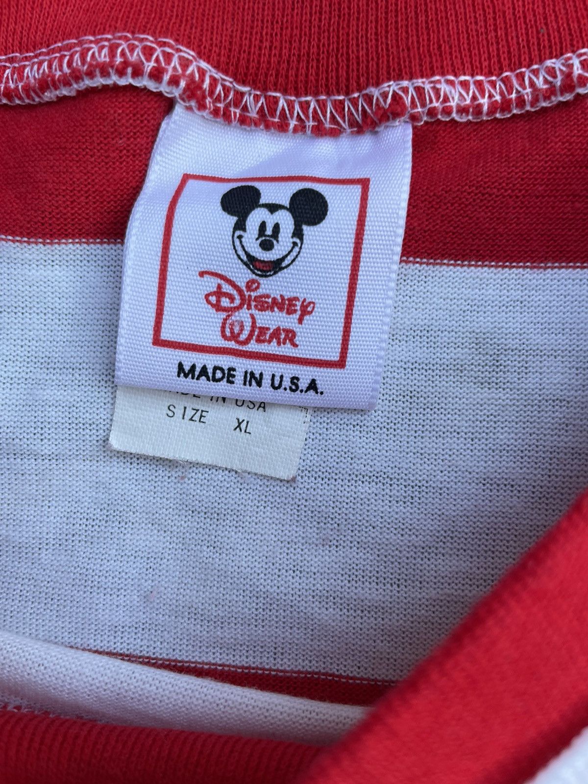 Disney Vintage Mickey Mouse 3 Quater Stripes Tshirt Size US XL / EU 56 / 4 - 8 Thumbnail