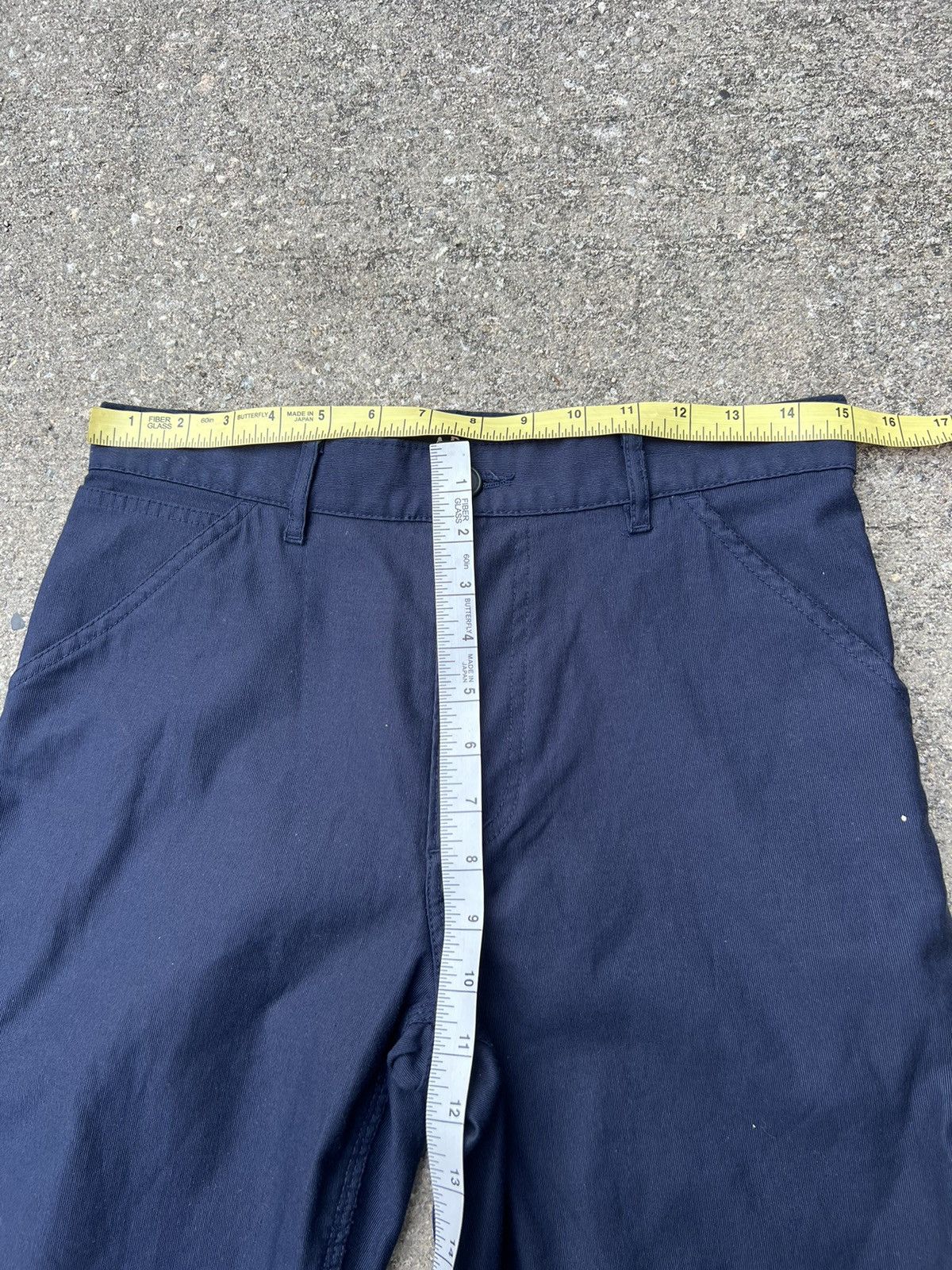 A.P.C. Vintage 2000s A.P.C. Striped Indigo Cropped Work Pant Size US 29 - 3 Thumbnail