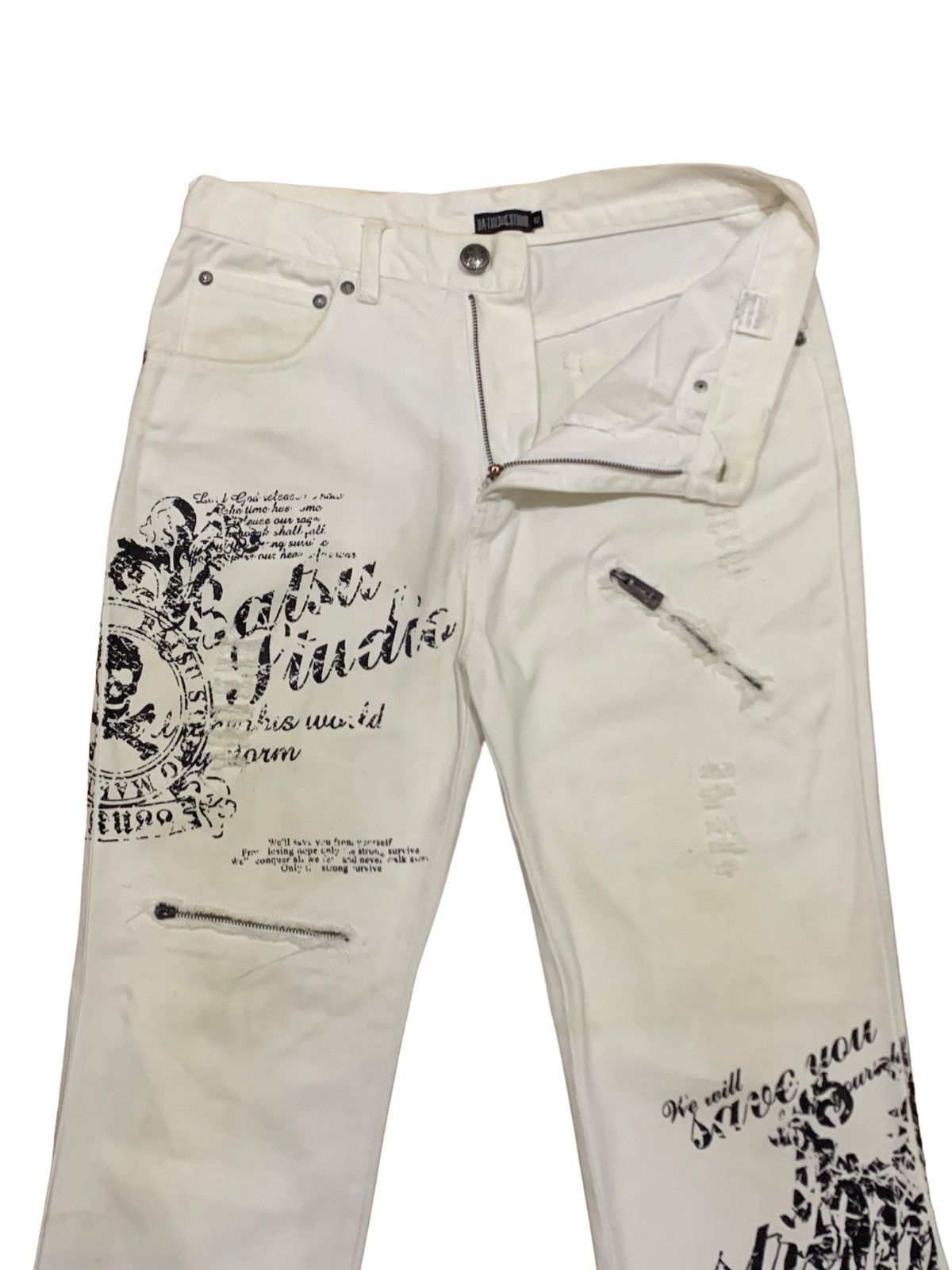 If Six Was Nine × Japanese Brand × Le Grande Bleu (L.G.B.) Vintage Japanese Datsu Studio Skull Punk Jeans Size US 32 / EU 48 - 3 Thumbnail
