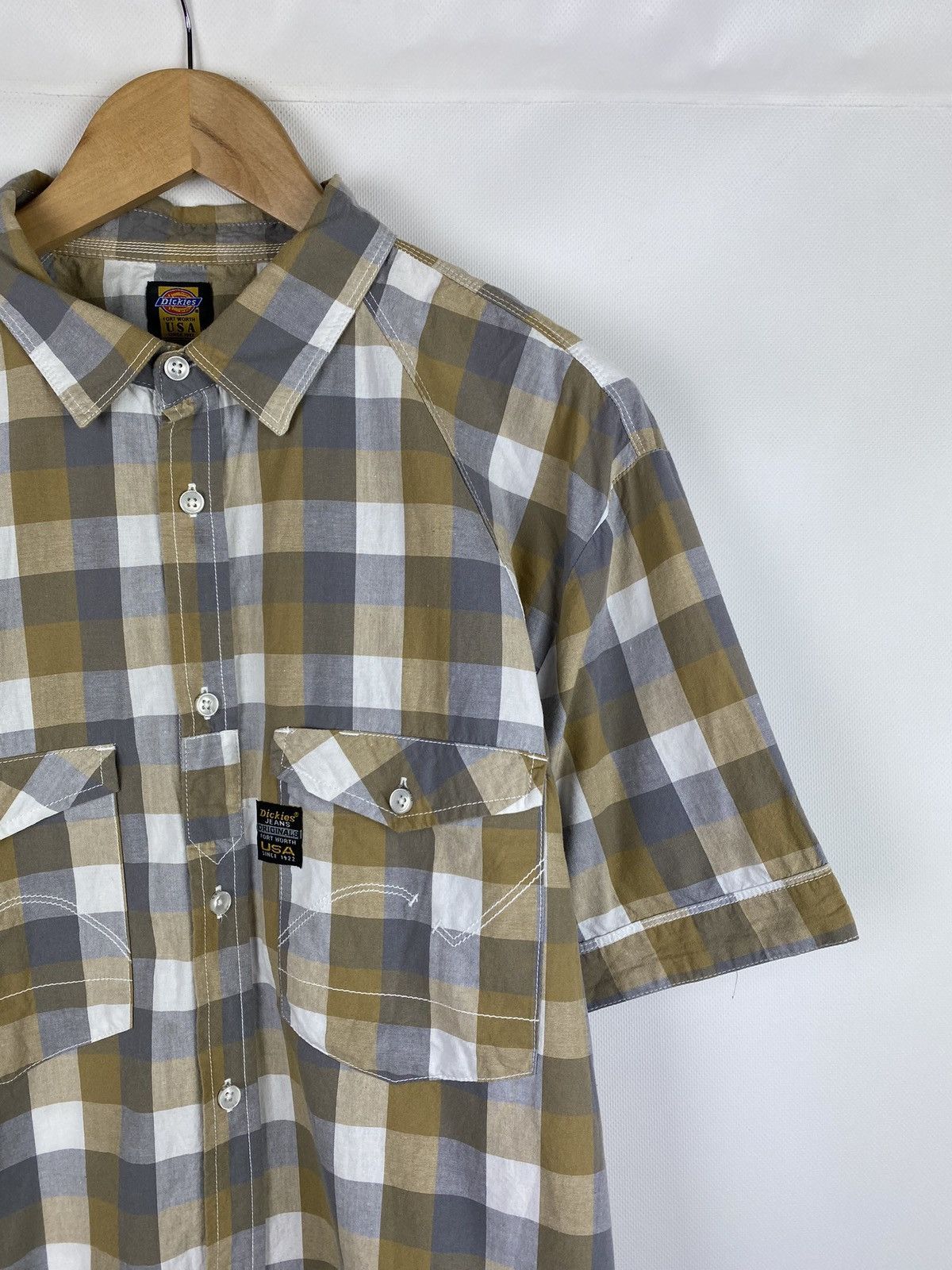 Dickies × Vintage Dickies Workwear men’s shirt sleeve checked shirt size 3XL Size US XXL / EU 58 / 5 - 3 Thumbnail