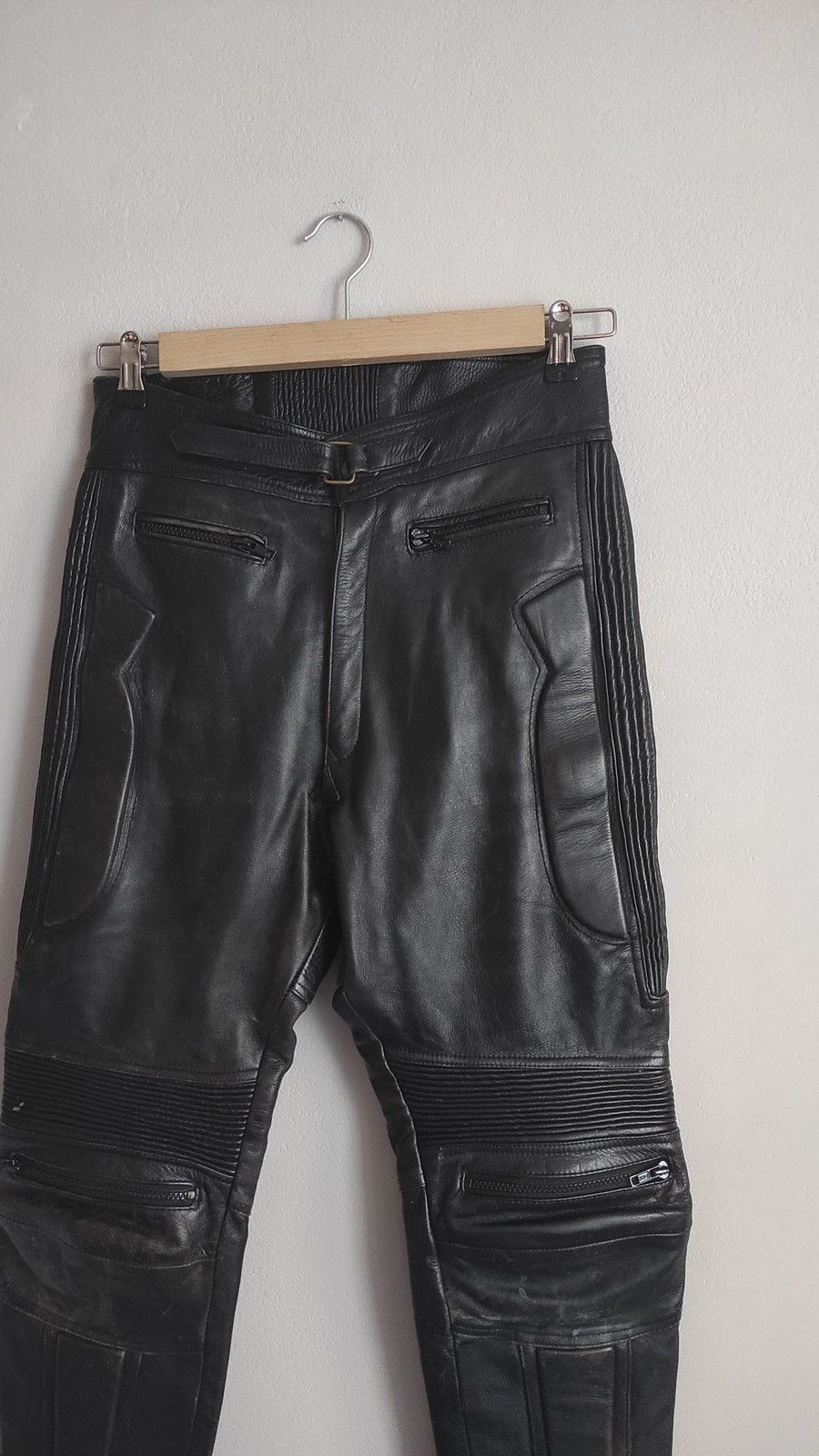 Vintage Vintage 90s motorcycle leather pants Size US 32 / EU 48 - 7 Thumbnail