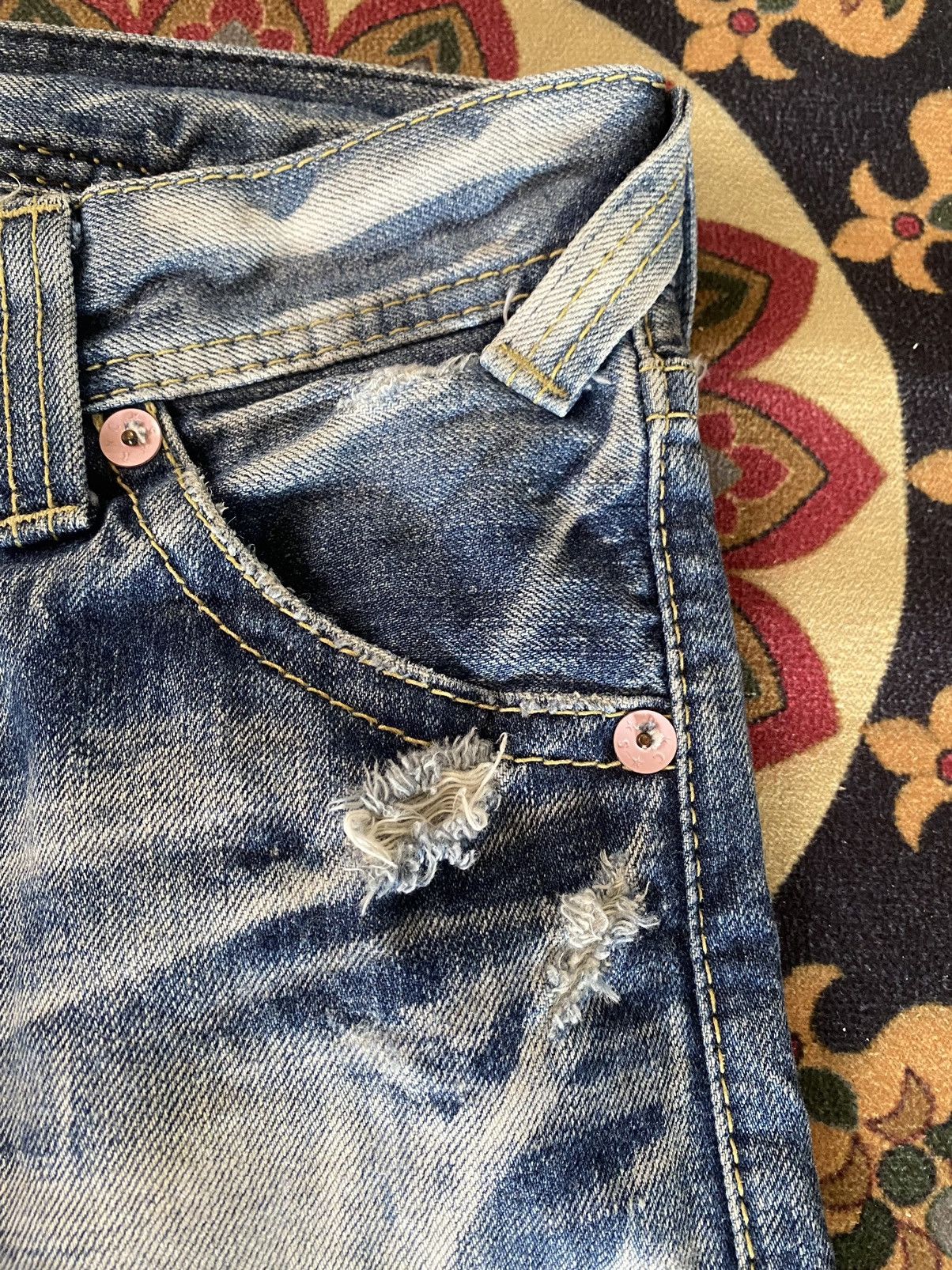 Hysteric Glamour 🔥RARE🔥Vintage Rodeo Crowns Flare Distressed Denim 29 Size 29" - 3 Thumbnail