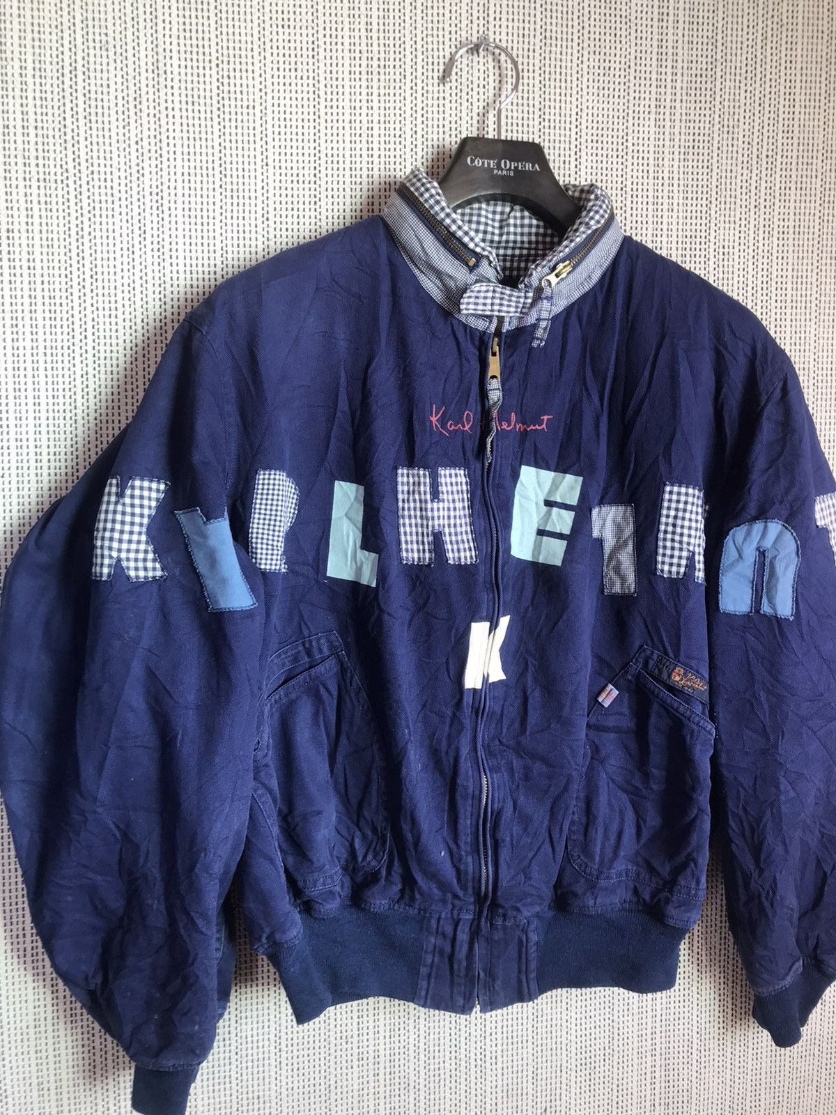 Karl Helmut × Vintage ‼️VINTAGE KARL HELMUT BOMBER JACKET SPELLOUT‼️ Size US L / EU 52-54 / 3 - 3 Thumbnail