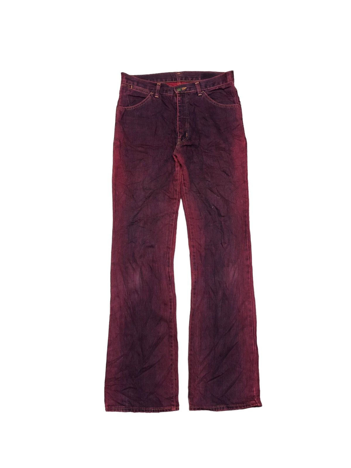 Vintage FLARED WASHED MAROON BLUE WRANGLER BLUE BELL Size US 30 / EU 46 - 1 Thumbnail