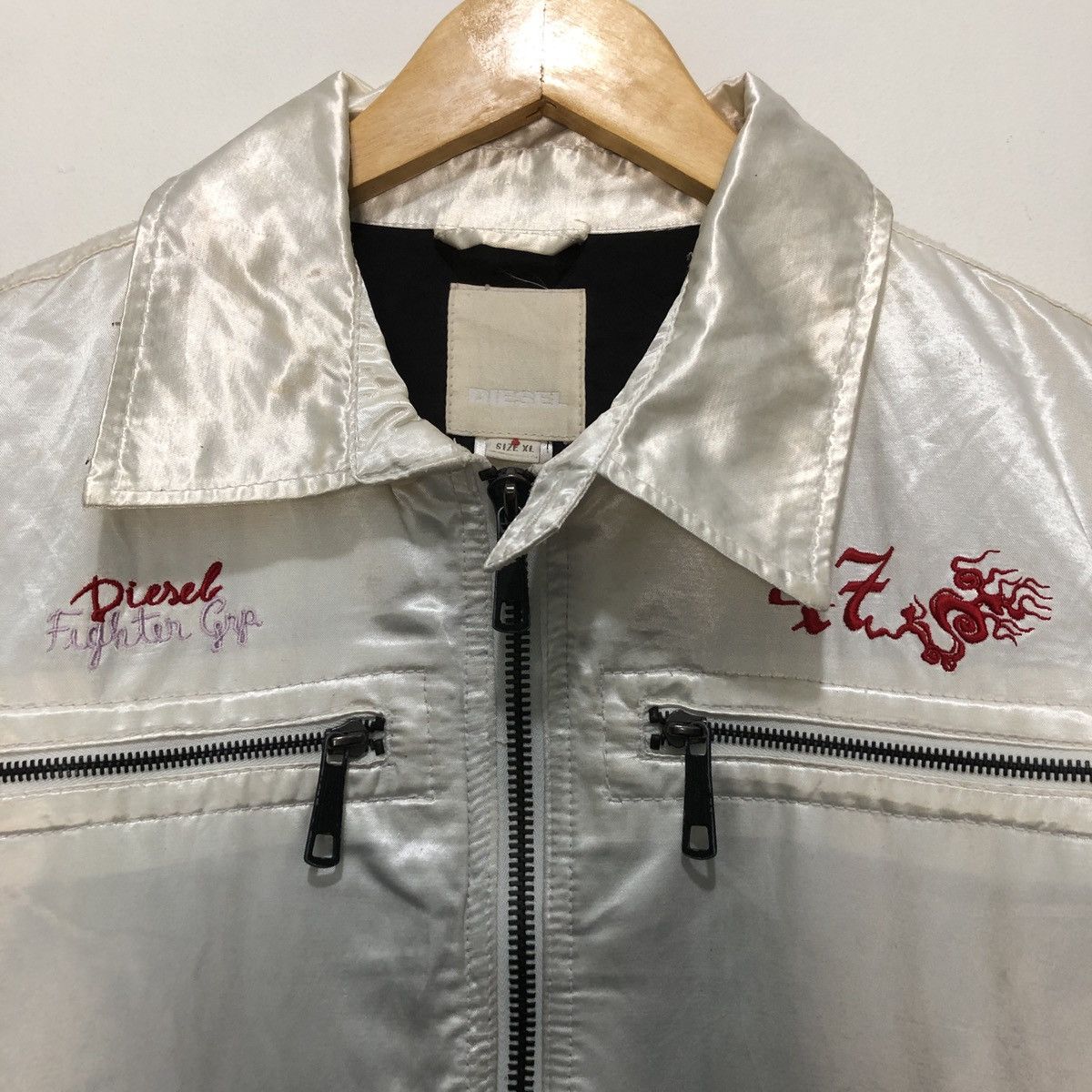 Diesel Diesel Blue Panther Embroidered Sukajan Satin Jacket Size US XL / EU 56 / 4 - 5 Thumbnail