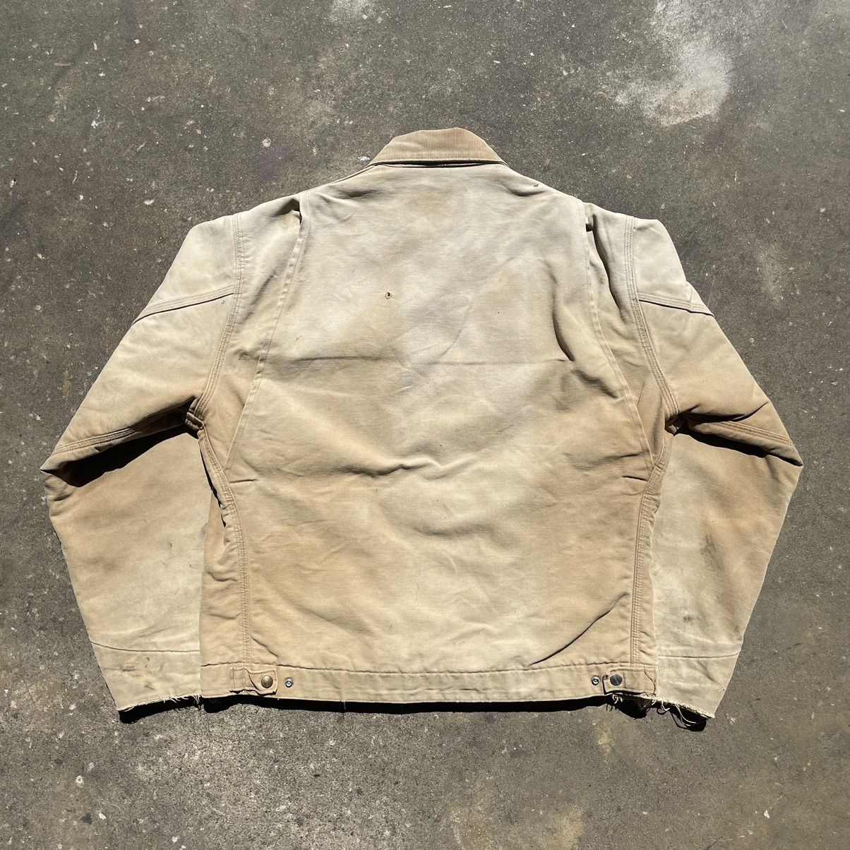 Carhartt Vintage 1980s Carhartt Detroit Jacket Blanket Lined Tan Size US L / EU 52-54 / 3 - 3 Thumbnail