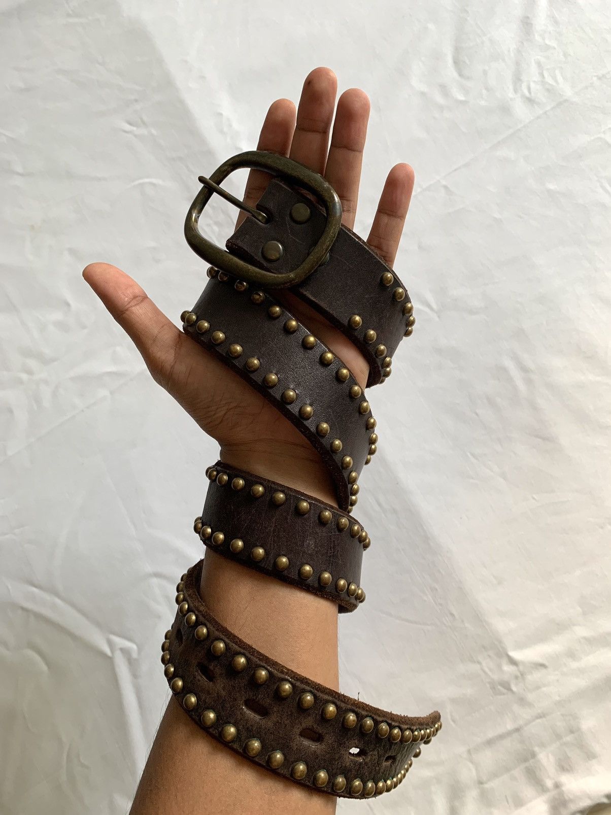 Japanese Brand Sick🔥Unbrand Studded Leather Belt (Punk Style) Size ONE SIZE - 4 Thumbnail