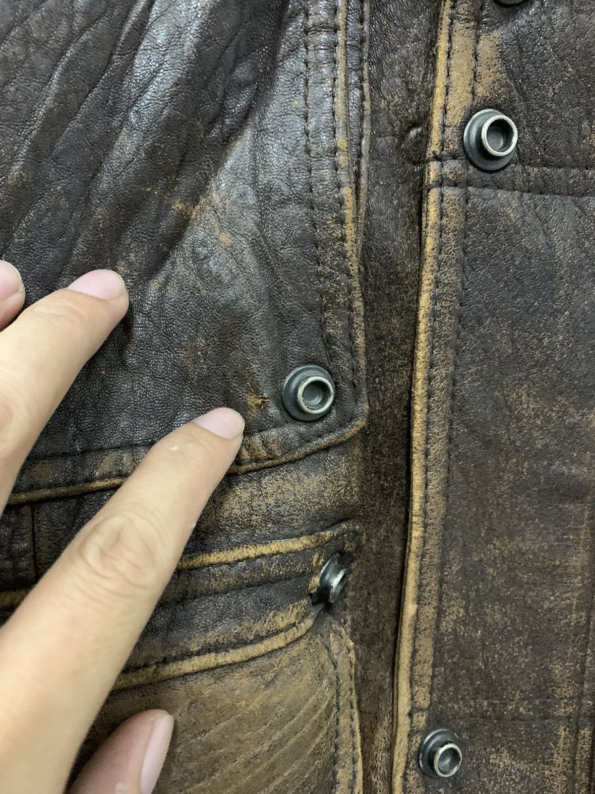 Japanese Brand Distressed Leather Jacket Italian Leather Size US M / EU 48-50 / 2 - 16 Thumbnail