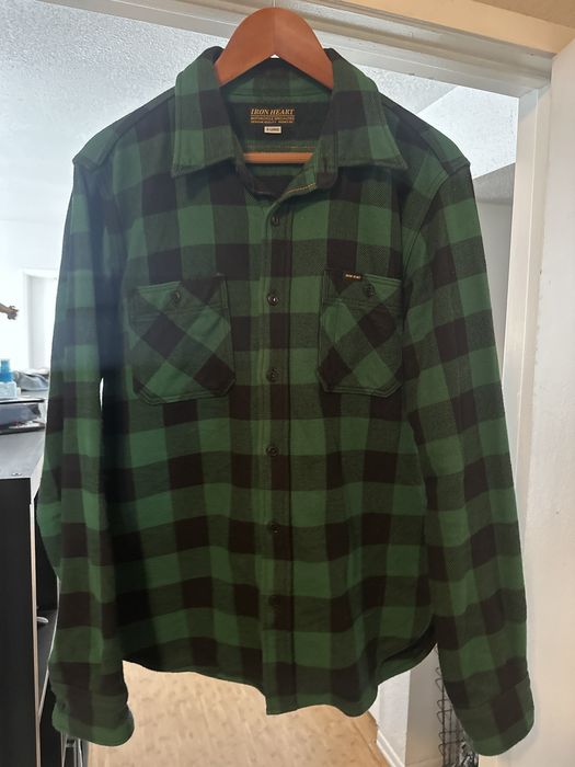 Iron Heart Iron Heart UHF Green/Black Buffalo Check XL Grailed