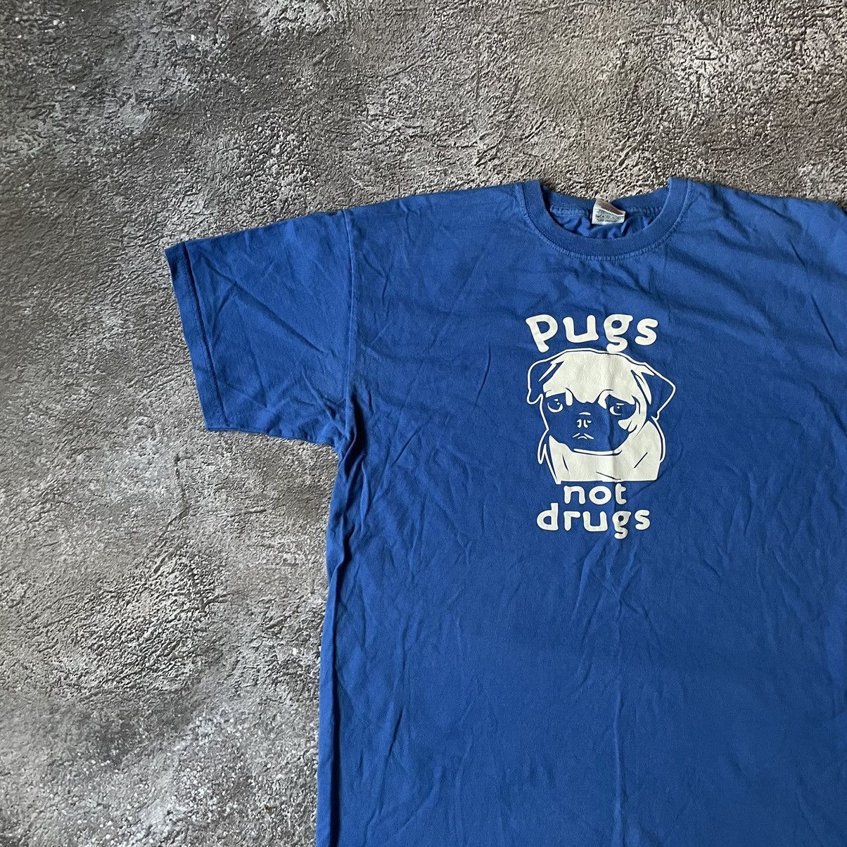 Vintage Vintage Y2K Pugs Not Drugs Graphic Tee Royal Blue Swag XL Size US XL / EU 56 / 4 - 5 Thumbnail