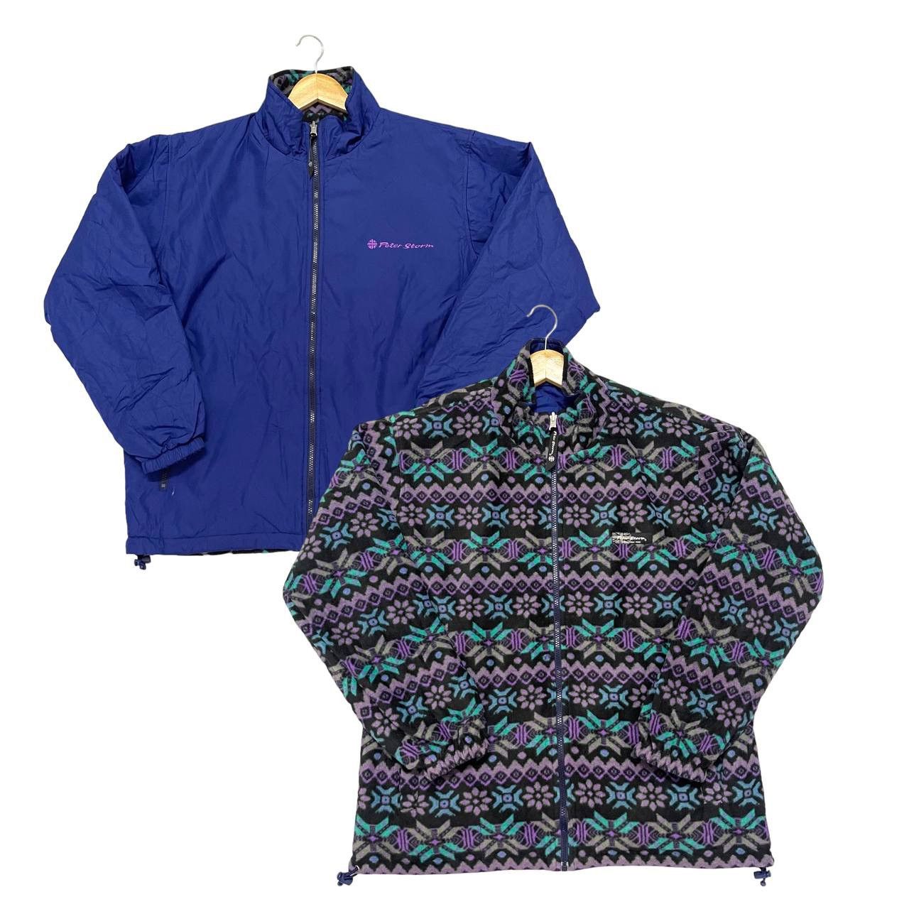 image of Outdoor Products x Outdoor Style Go Out Peter Storm Outdoor Brand Painted Fleece Reversible Jacket 