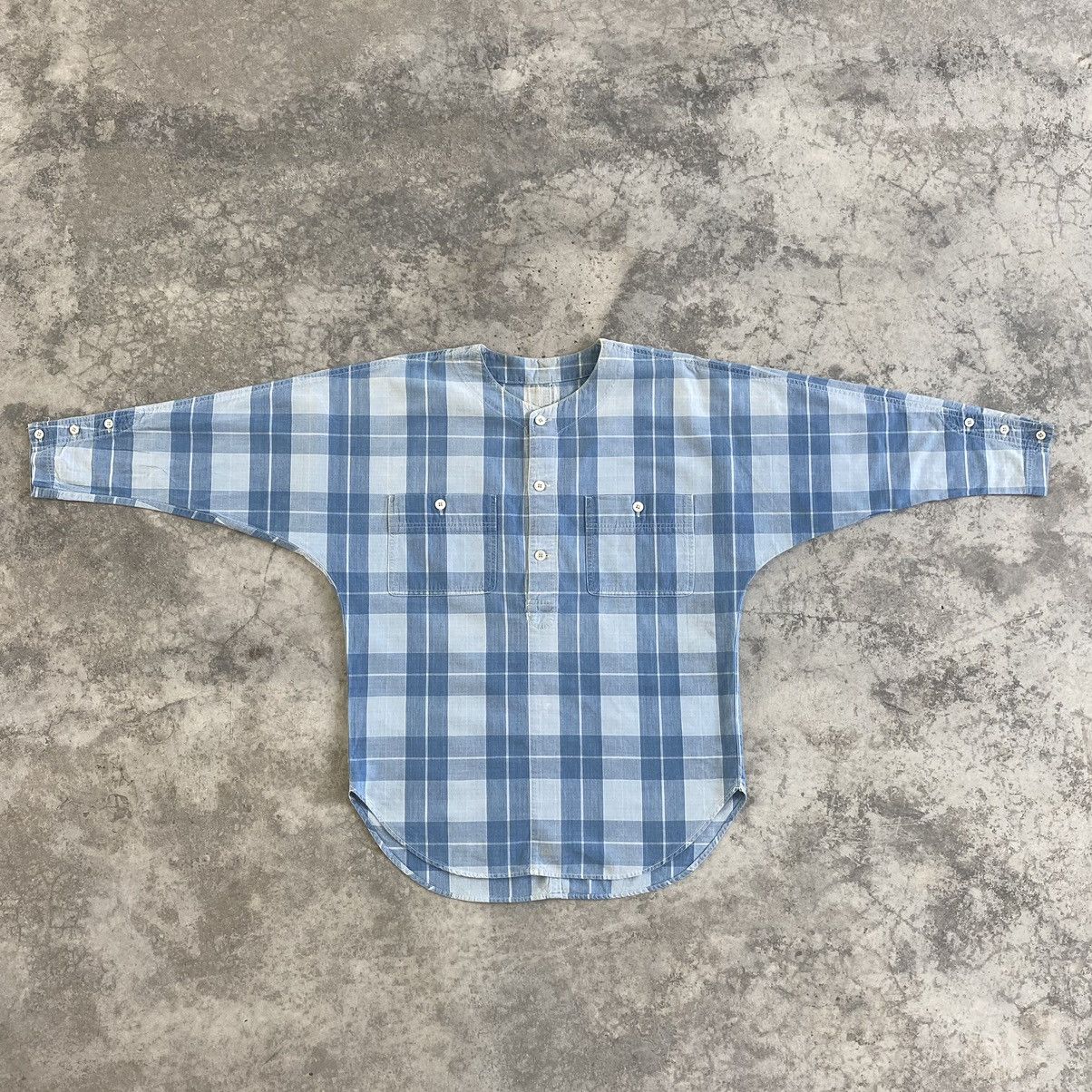 Hai Sporting Gear VTG Hai Sporting Miyake Studio Checker Half Button Shirt Size US M / EU 48-50 / 2 - 3 Thumbnail