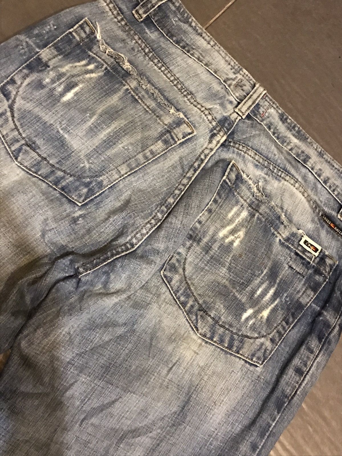 Japanese Brand × Tornado Mart Flare jeans distressed cross hatch boot cut Size US 32 / EU 48 - 3 Thumbnail