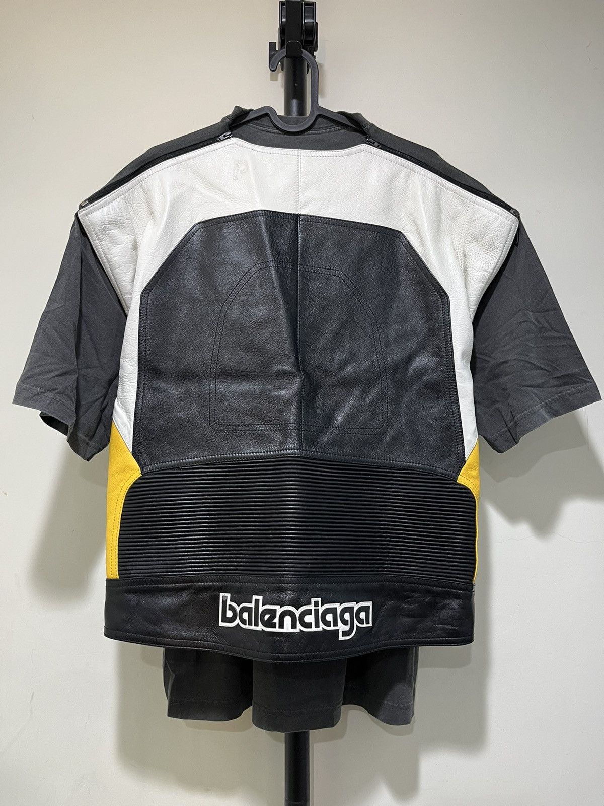 Balenciaga Balenciaga Paris Shirt with Leather Vest Size US M / EU 48-50 / 2 - 2 Thumbnail