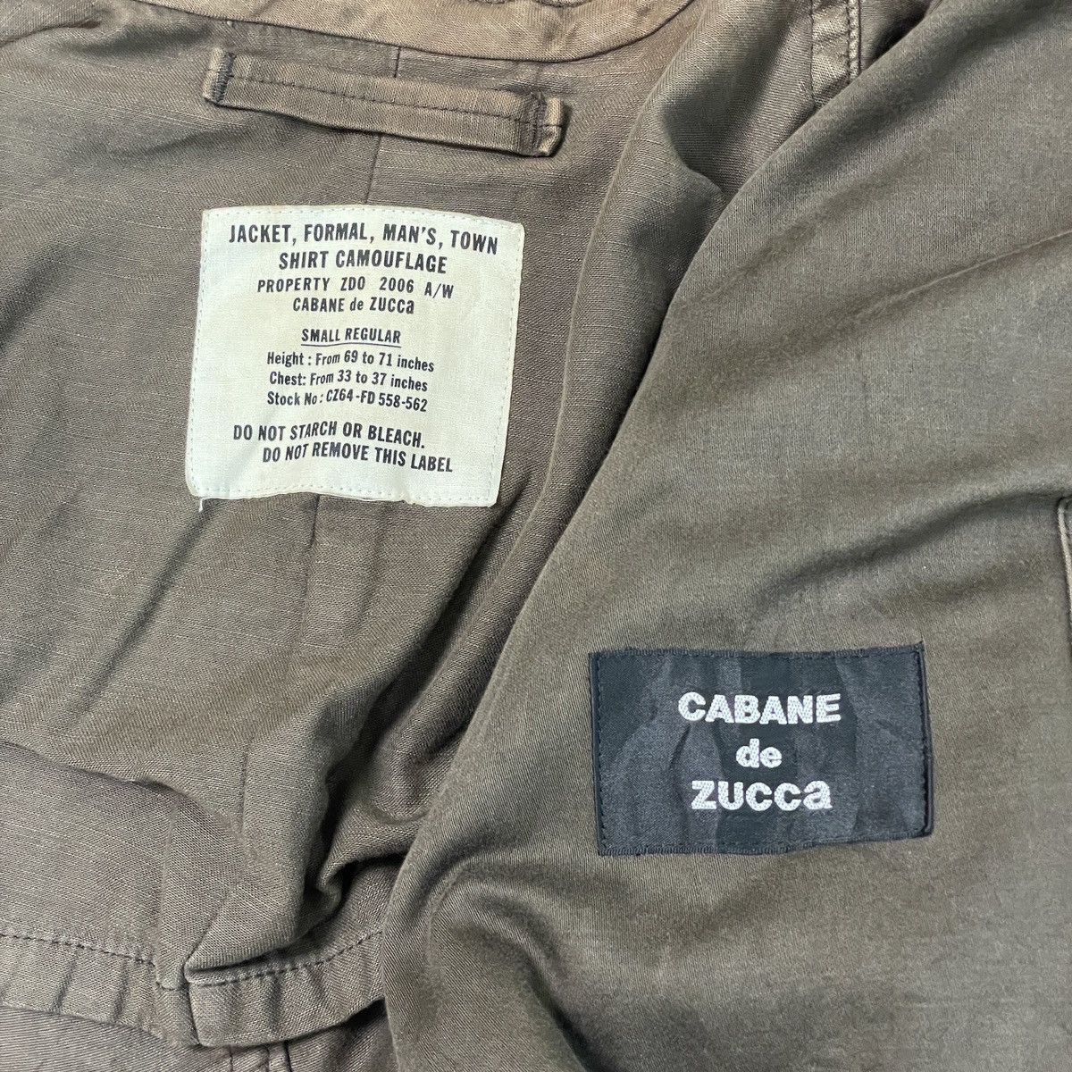 CABANE de ZUCCa Cabane De Zucca Property Zdo 2006 A/W Jacket Size US S / EU 44-46 / 1 - 18 Thumbnail