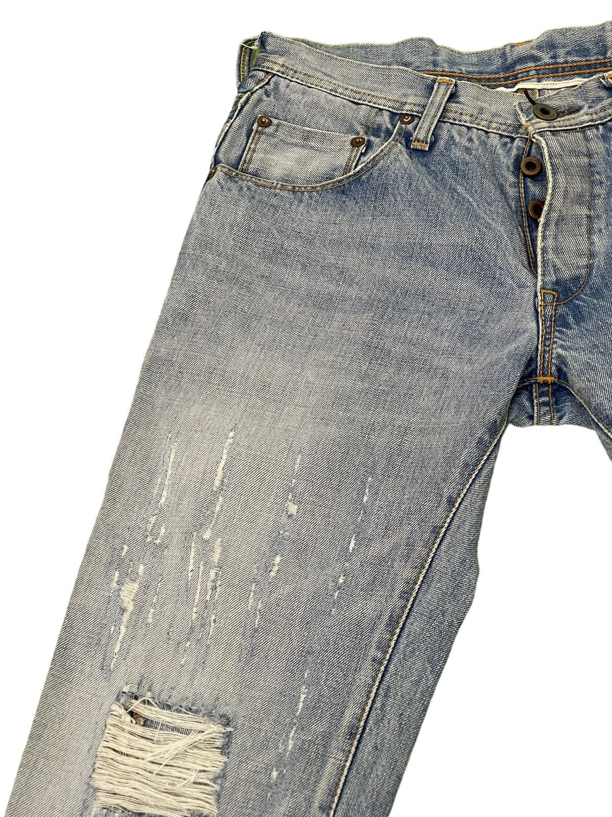 Japanese Brand Flare Jeans WJK Japan Distress Banana Curv Leg Boot Cut 6🟦0 Size US 30 / EU 46 - 8 Thumbnail