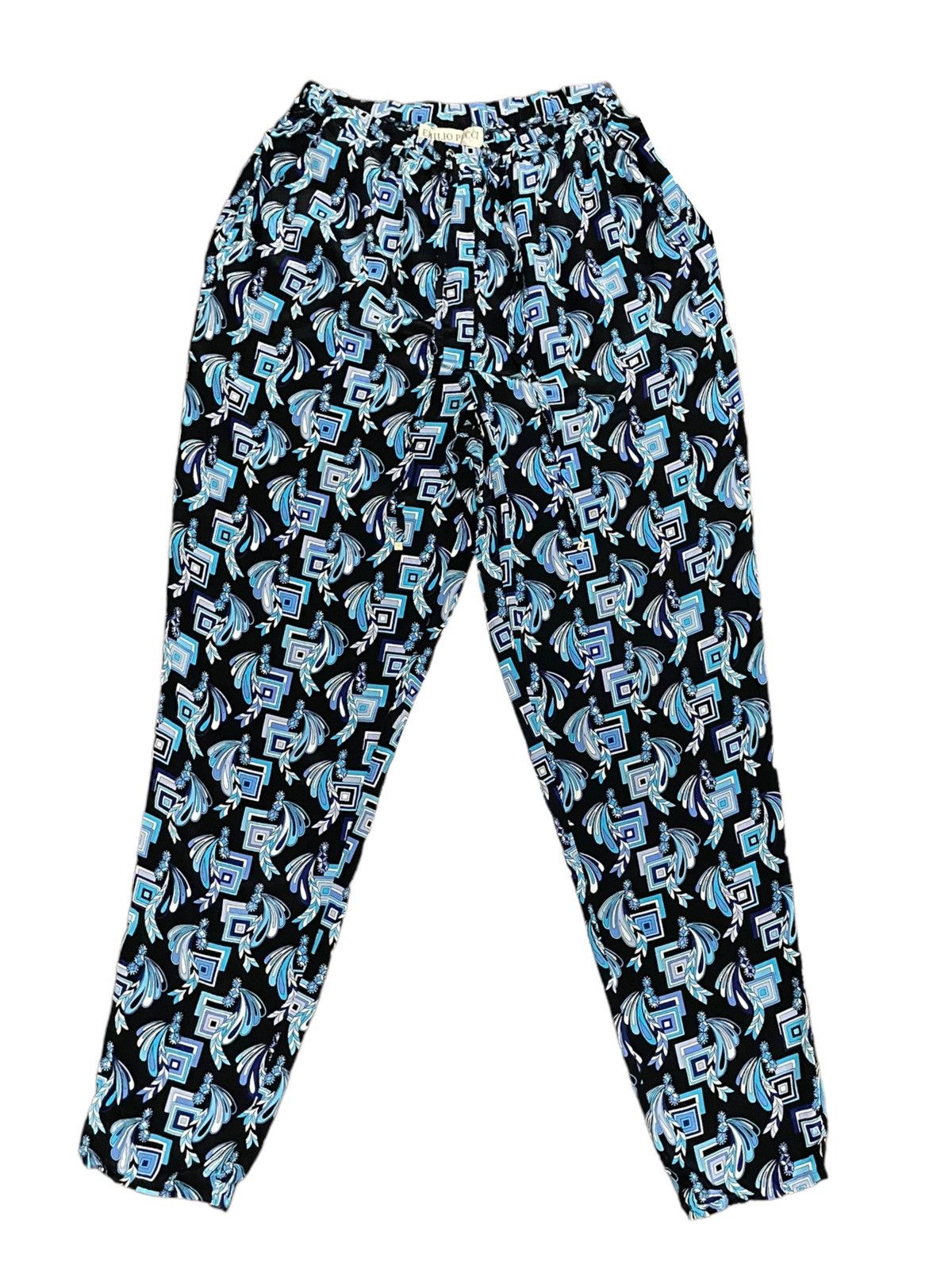 Emilio Pucci Emilio Pucci 💯 Silk Full-print Distressed Drawstring Pants Size 27" / US 4 / IT 40 - 1 Thumbnail