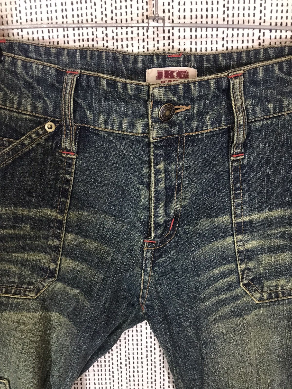 14th Addiction × Japanese Brand × Seditionaries 🔥FLARED🔥JKG DENIM BOOTCUT FLARED GREEN WAXED Size US 30 / EU 46 - 7 Thumbnail