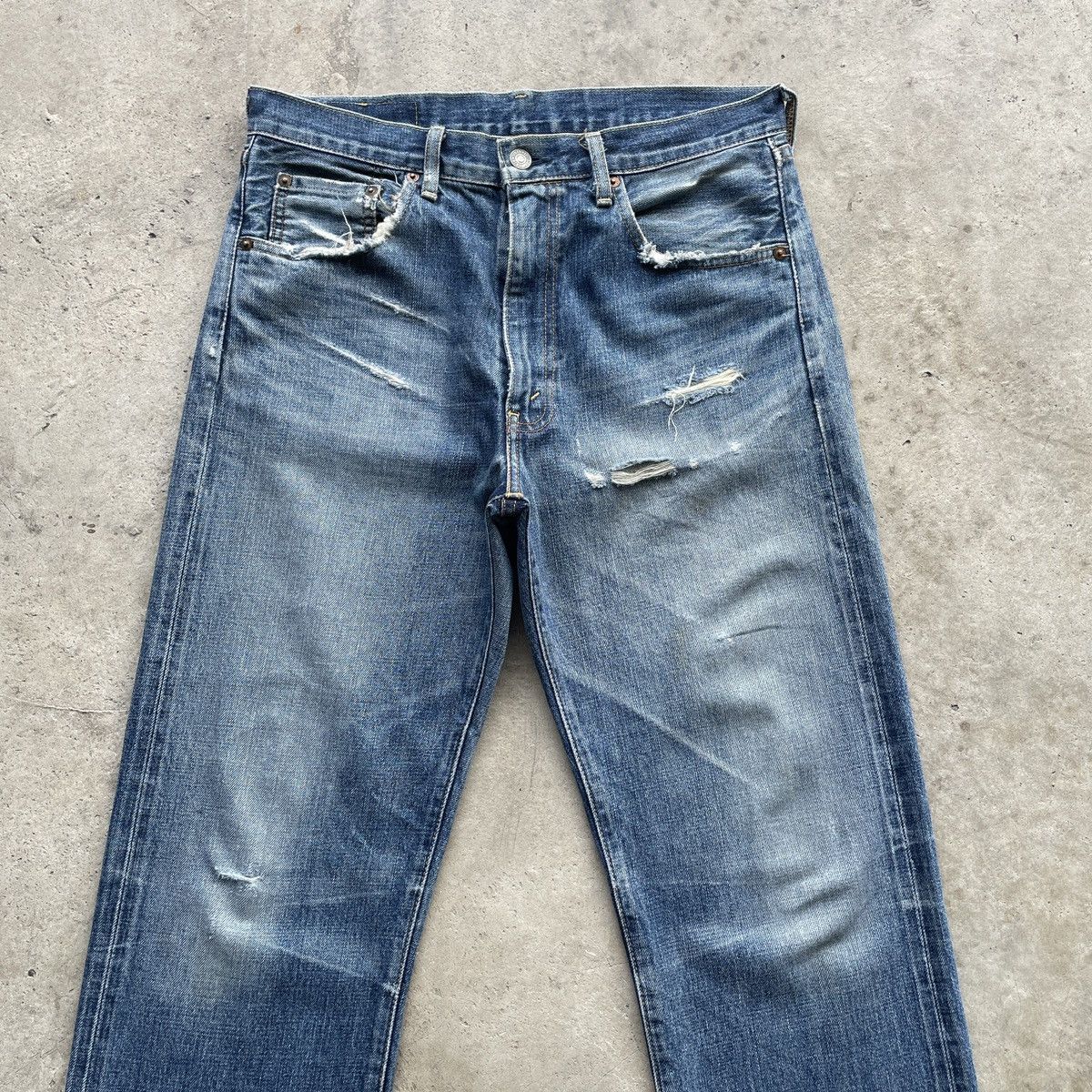 Levi's Vintage Clothing Vintage Levi’s 502 Big E Faded Selvedge Denim Jeans Pants Size US 32 / EU 48 - 3 Thumbnail