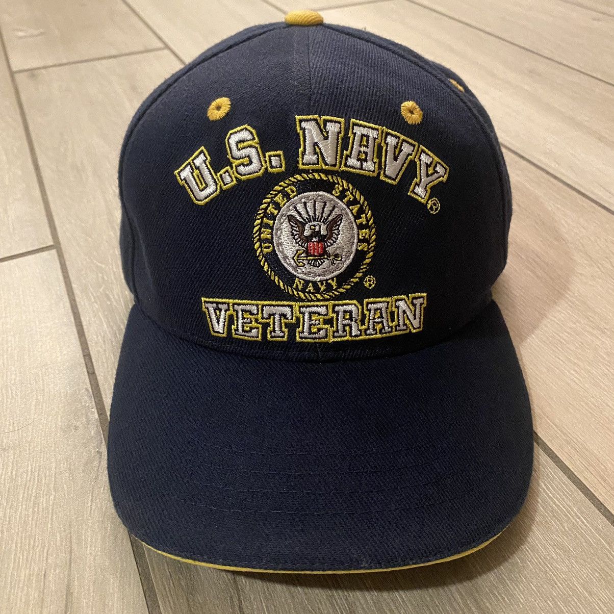 New Era × Stussy Vintage 90s Navy Blue Navy Graphic Hat OS Size ONE SIZE - 1 Thumbnail
