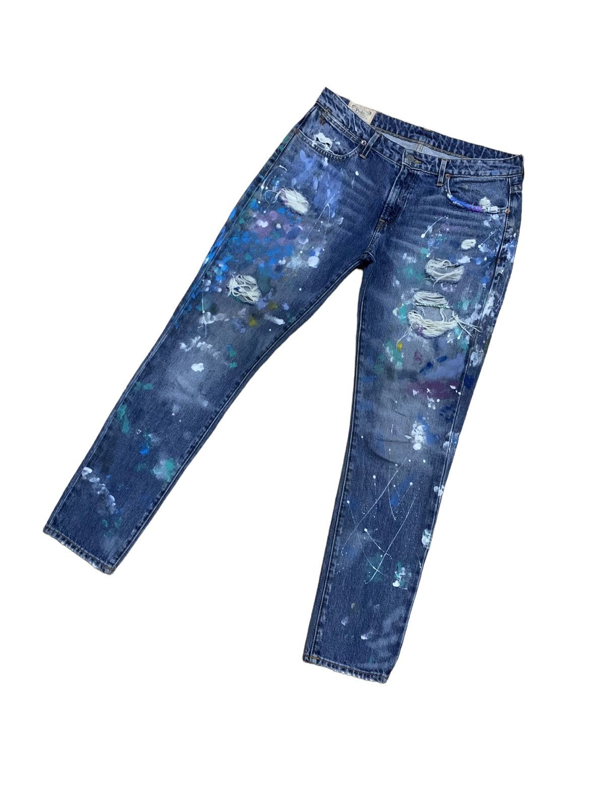 Polo Ralph Lauren Polo Ralph Lauren Astor Jillian Wash Paint Splatter Jeans Size US 32 / EU 48 - 8 Thumbnail