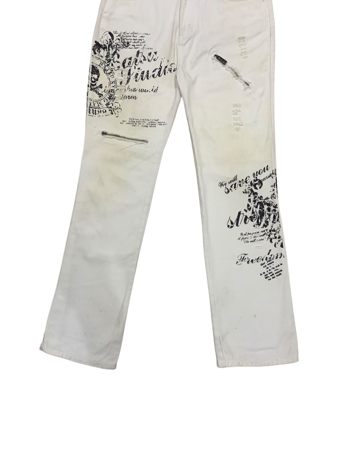 If Six Was Nine × Japanese Brand × Le Grande Bleu (L.G.B.) Vintage Japanese Datsu Studio Skull Punk Jeans Size US 32 / EU 48 - 5 Thumbnail