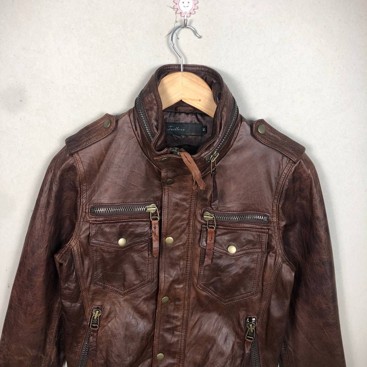 Branded Leather Vintage 90s Failleur Bikers Leather Jacket Top Gun Size US S / EU 44-46 / 1 - 4 Thumbnail