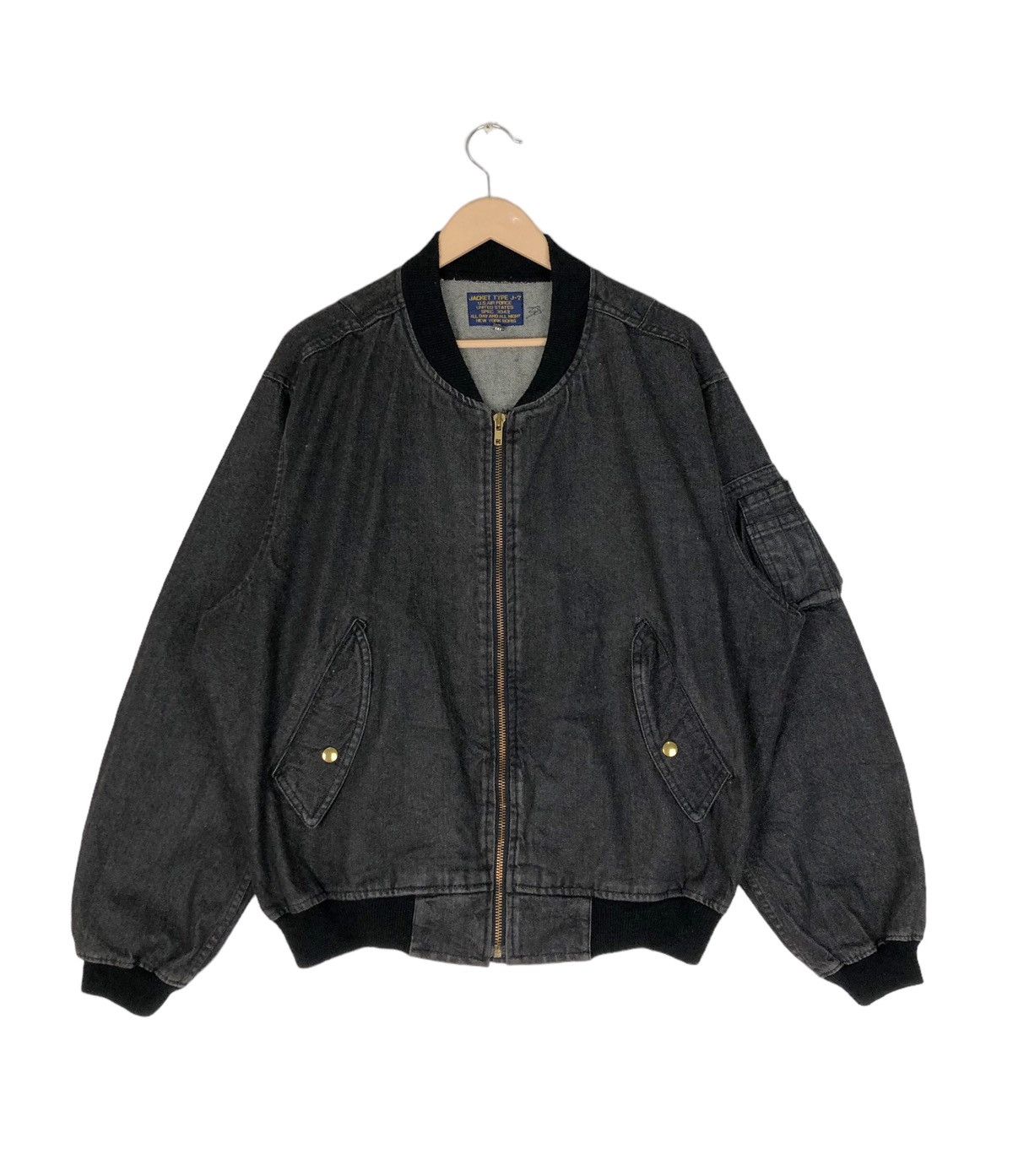 Japanese Brand Type J-7 US Air Force MA-1 Denim Jacket Size US M / EU 48-50 / 2 - 2 Thumbnail