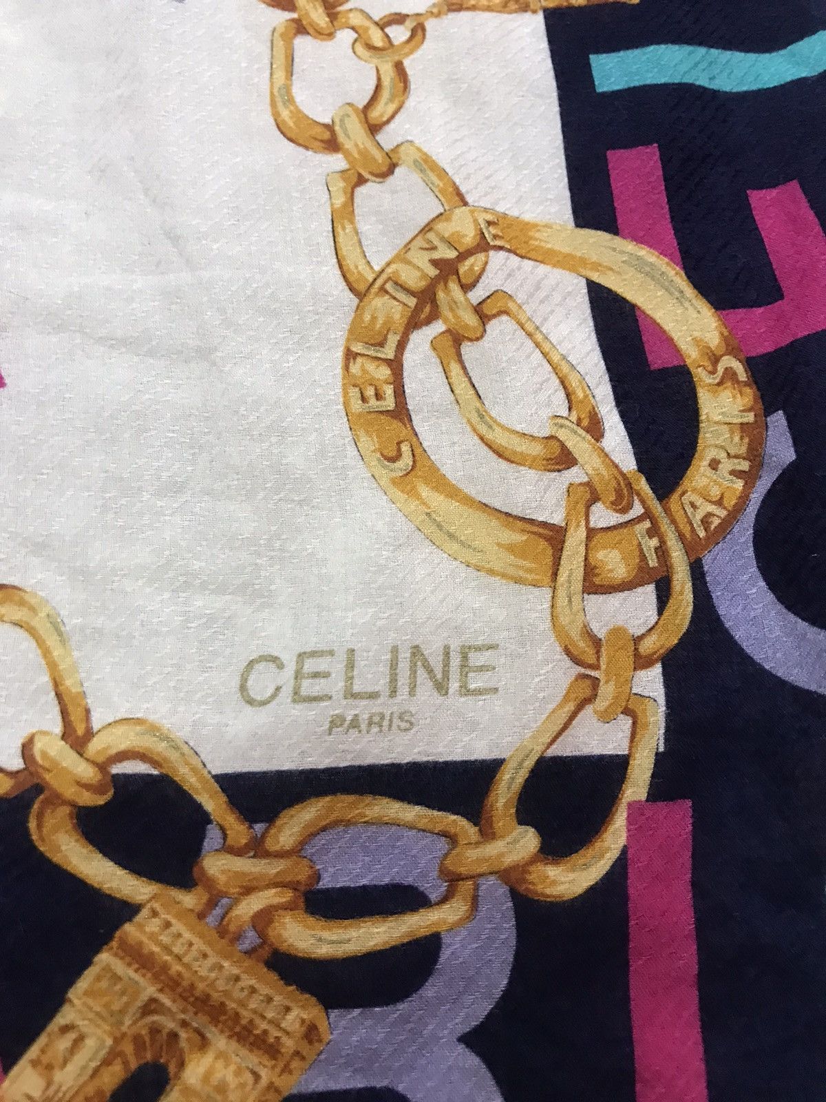 Celine ‼️CELINE SPELL OUT HANDKERCHIEF/BANDANA/NECKERCHIEF‼️ Size ONE SIZE - 6 Thumbnail