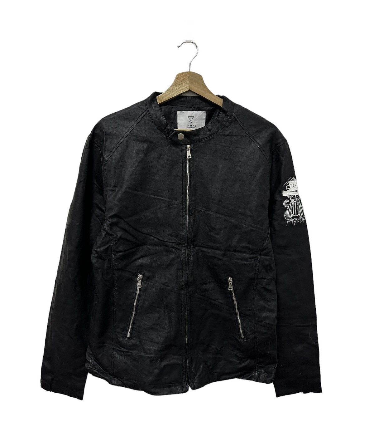Japanese Brand × Vintage Vintage KMK Japan Brand Pu Leather Racing Jacket Size US S / EU 44-46 / 1 - 3 Thumbnail