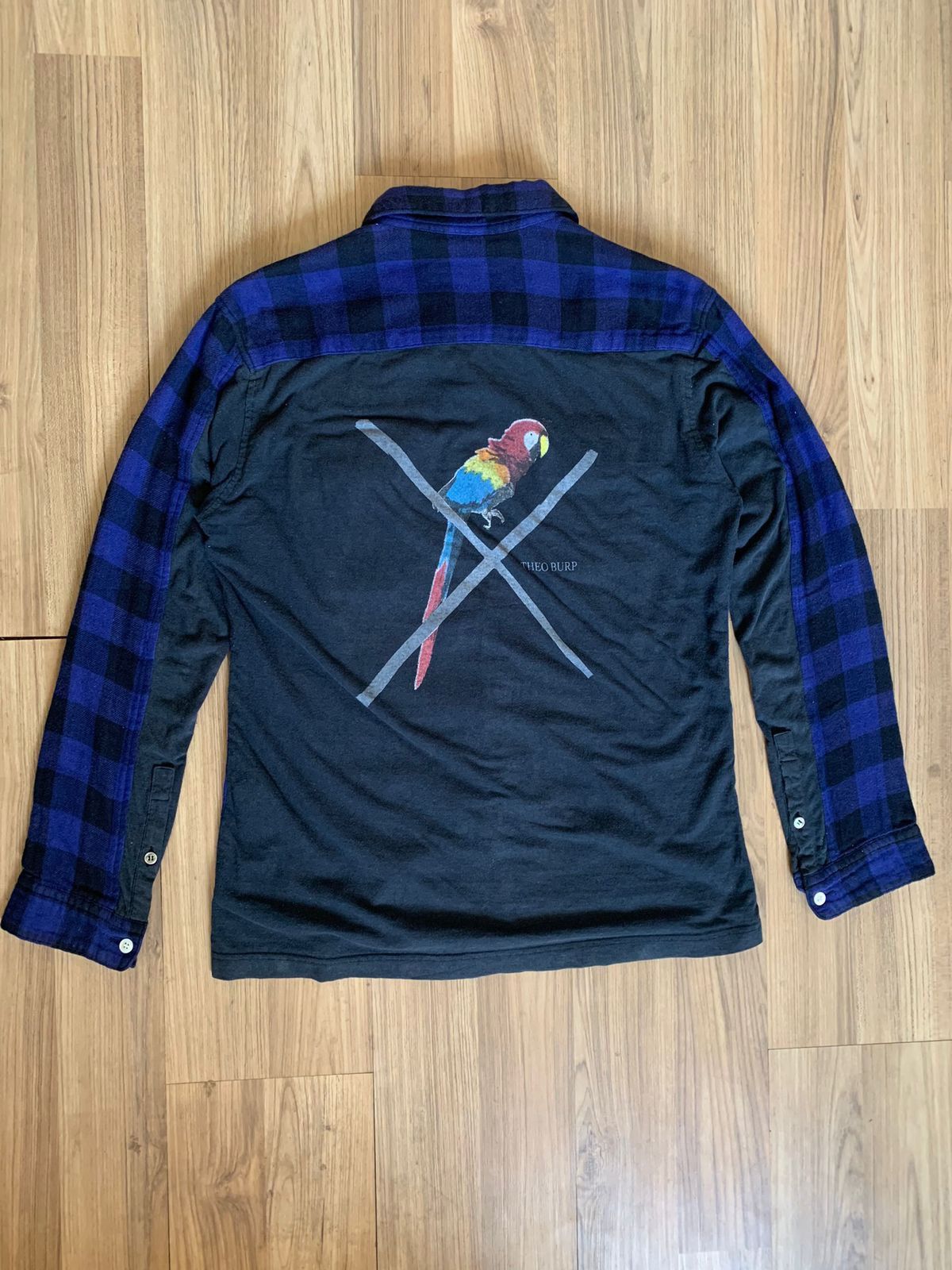 image of Jun Takahashi x Undercover Ss06 ‘Theo Burp’ Hybrid Flannel Shirt in Plaid, Men's (Size Medium)
