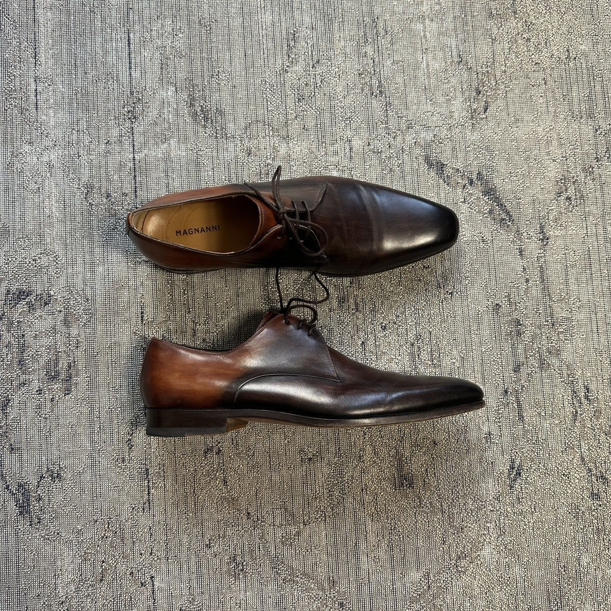 Handmade Magnanni Jakoby Tobaco Color Leather Shoes Size US 10 / EU 43 - 10 Thumbnail