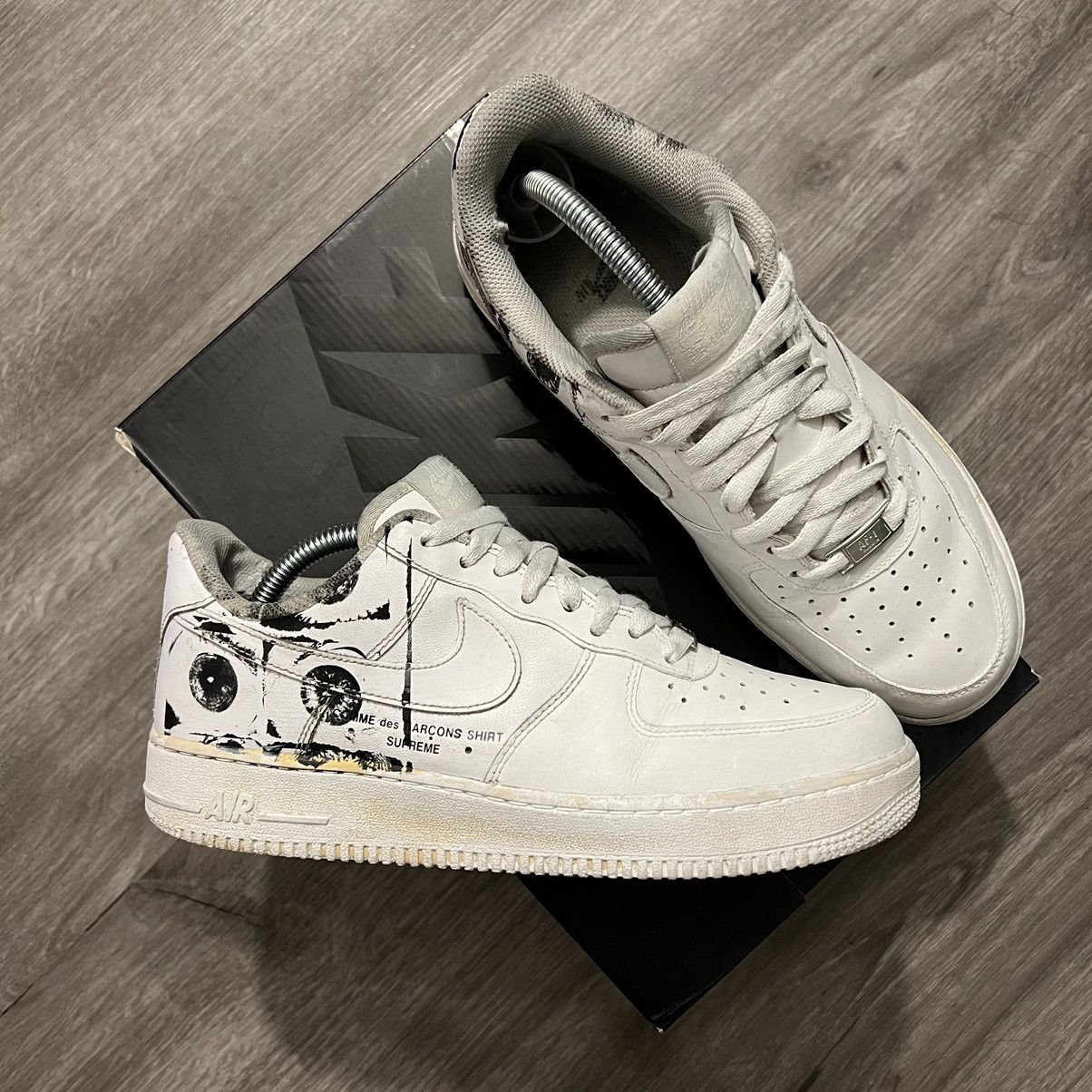 Comme des Garcons Nike Supreme Supreme x CDG Nike Air Force 1 Low White Eyes Grailed