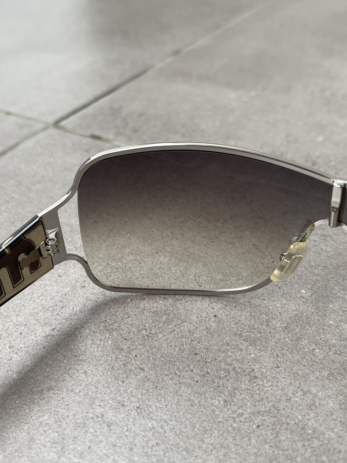 Miu Miu !DS! Miu Miu SMU52G 1BC-2Q1 Grey Silver Shield Sunglasses Size ONE SIZE - 9 Thumbnail