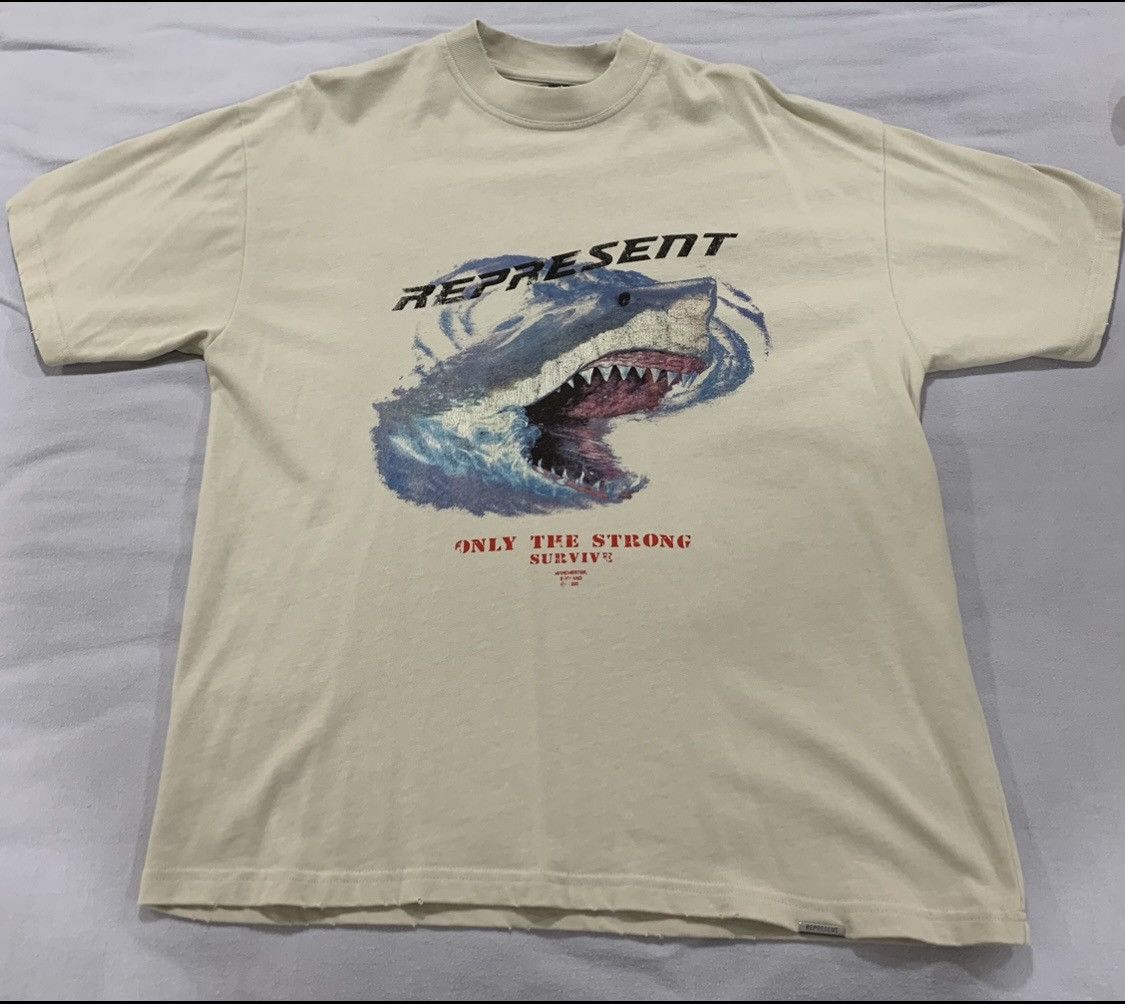 image of Represent Clo. Only The Strong Survive in Vintage White, Men's (Size Small)