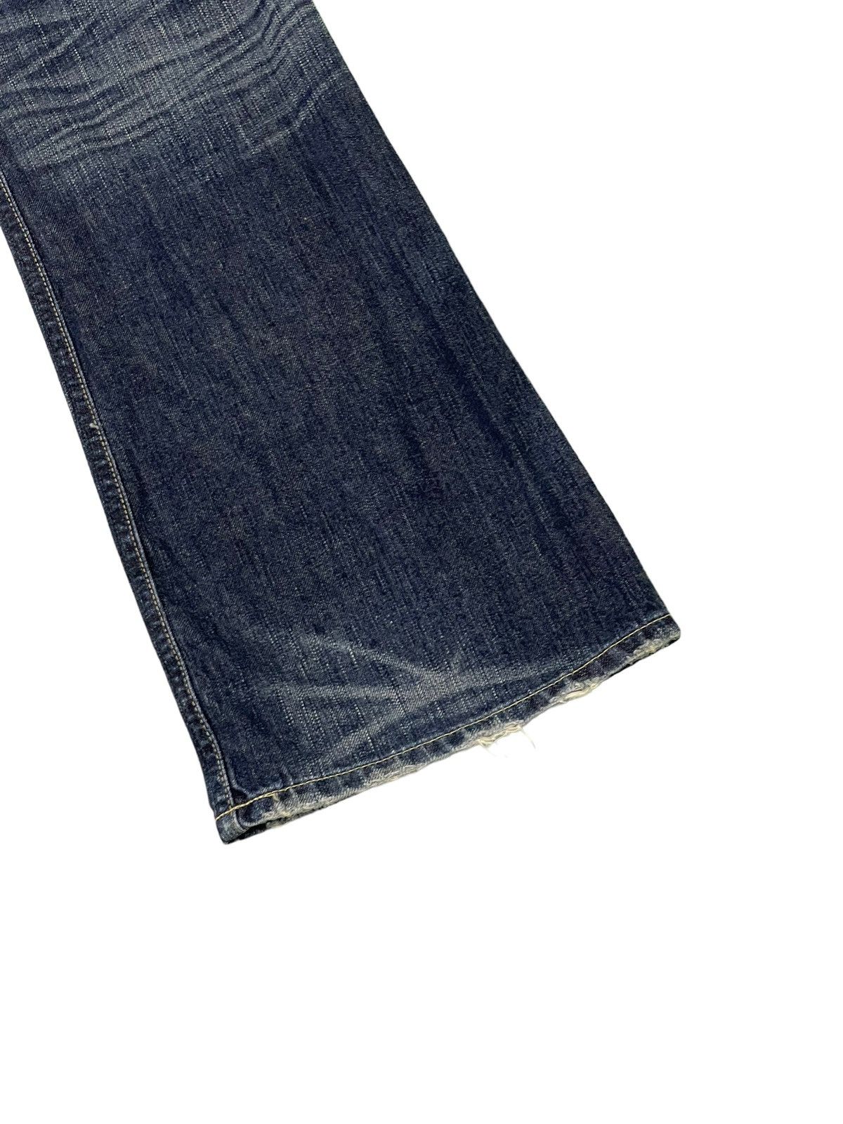 Edwin Flare Jeans Edwin Distress Acid Wash Low Rise Boot Cut 5🟦5T Size US 31 - 15 Thumbnail