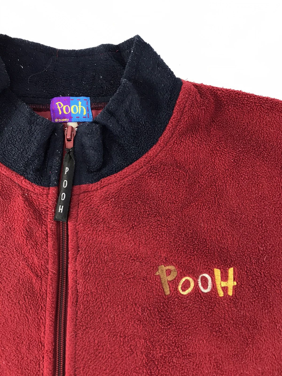 Disney The Pooh Fleece Full Zip Jacket Big Embroidery Logo