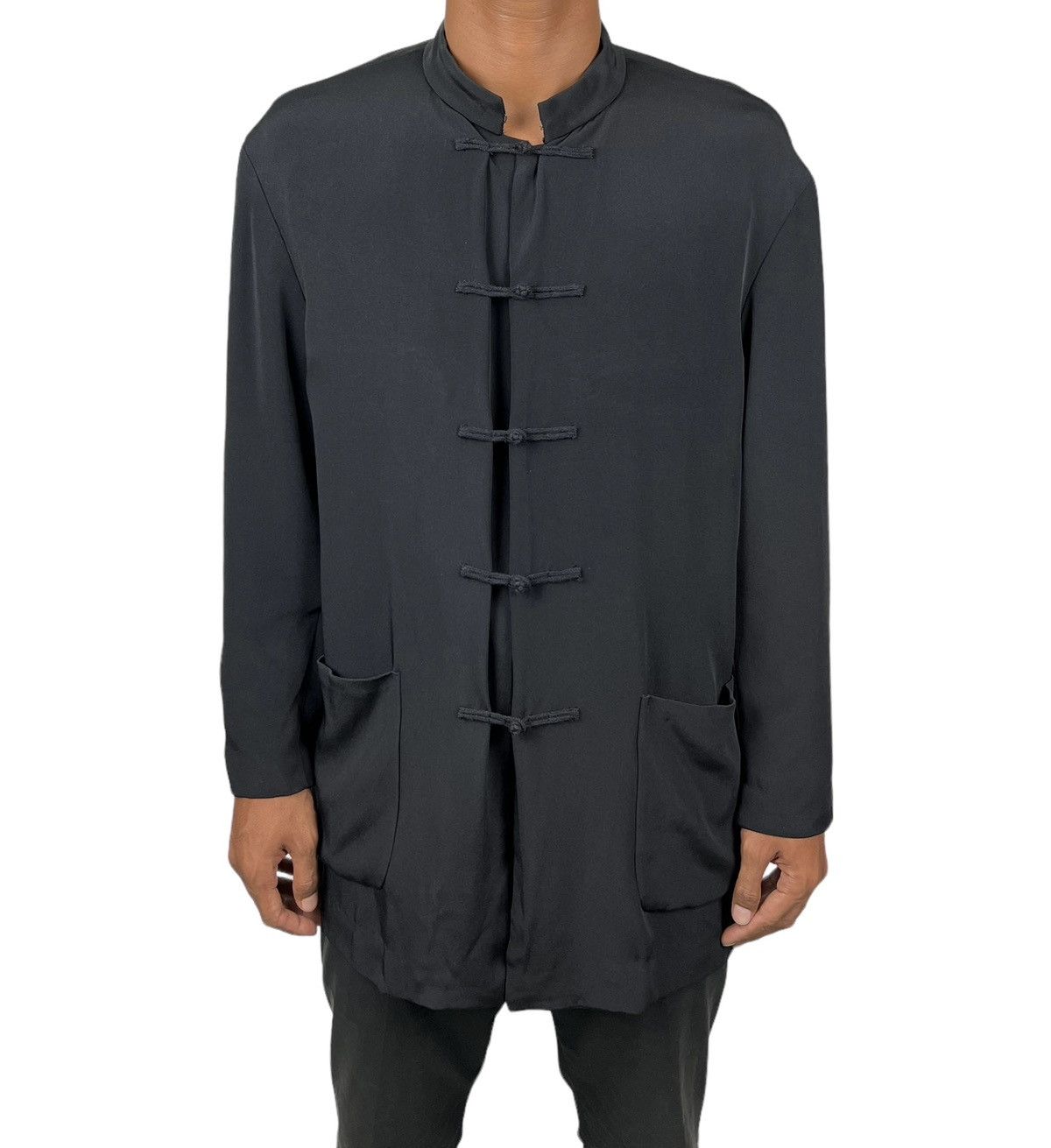 Yohji Yamamoto 💥 YS FOR MEN YOHJI YAMAMOTO SILK MANDARIN JACKET Size US L / EU 52-54 / 3 - 5 Thumbnail