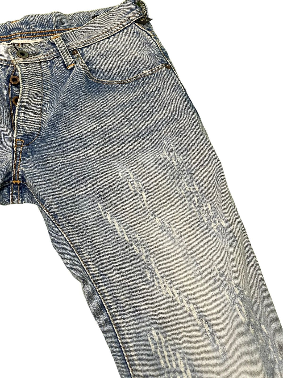 Japanese Brand Flare Jeans WJK Japan Distress Banana Curv Leg Boot Cut 6🟦0 Size US 30 / EU 46 - 9 Thumbnail