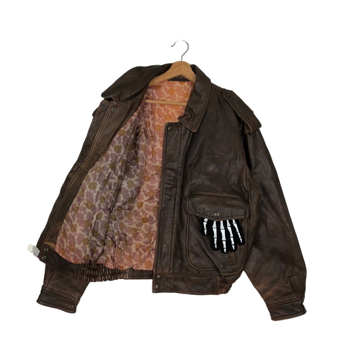 Japanese Brand VINTAGE BOMBER JACKET GENUINE LEATHER TIGER DOT LINING JAPAN Size US S / EU 44-46 / 1 - 8 Thumbnail