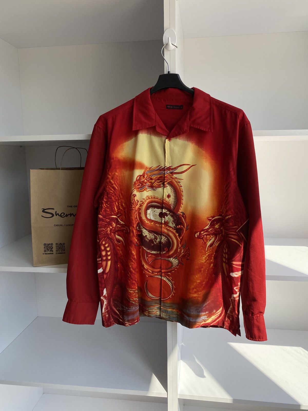Japanese Brand × Vintage Vintage Chinese Dragon Shirt Large Retro Festival 90s Size US L / EU 52-54 / 3 - 4 Thumbnail