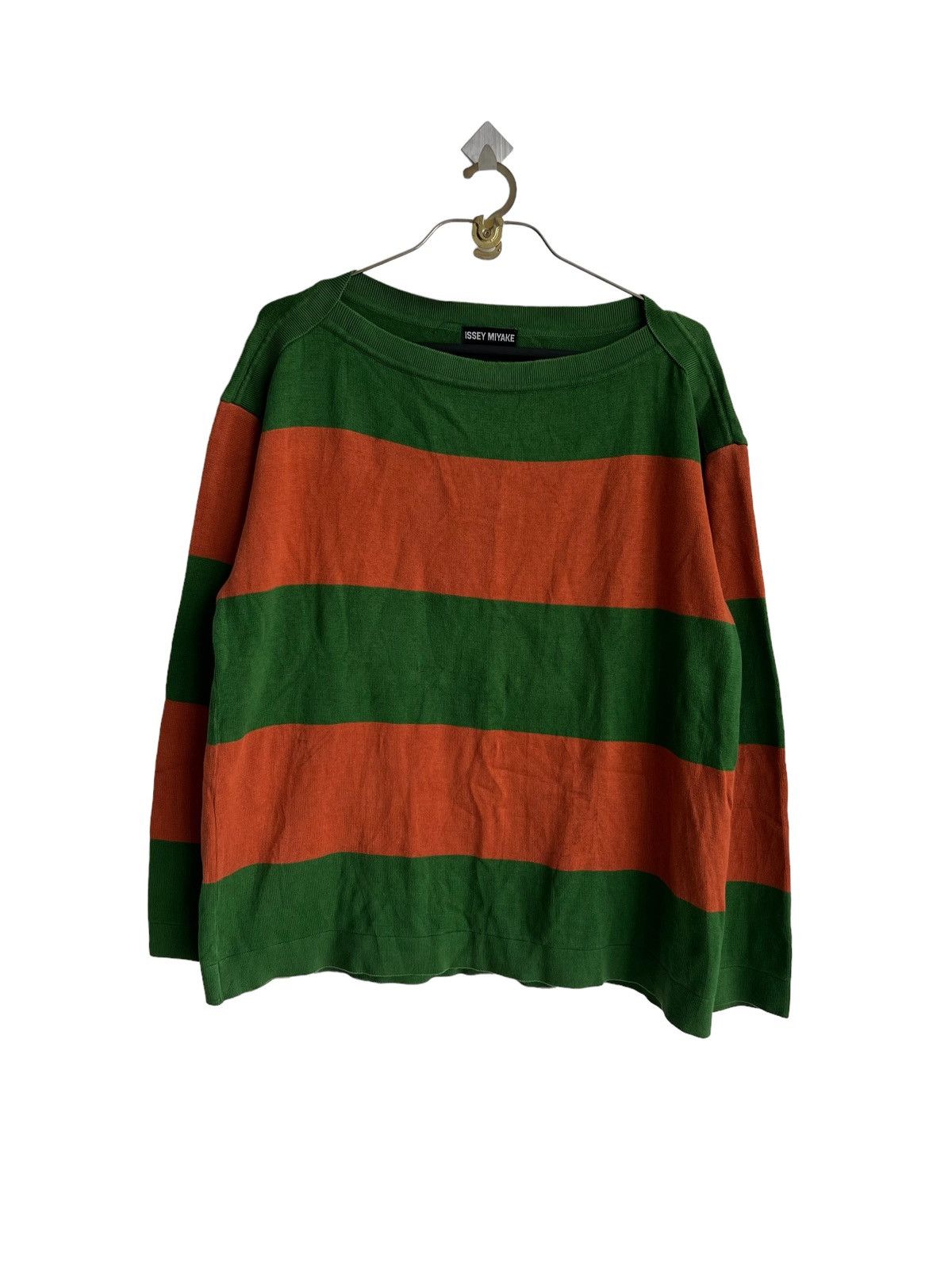 Issey Miyake FW98 Issey Miyake Men Boat Neck Colorway Border Sweater Size US L / EU 52-54 / 3 - 4 Thumbnail