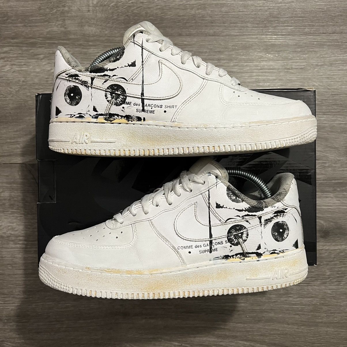 Comme des Garcons Nike Supreme Supreme x CDG Nike Air Force 1 Low White Eyes Grailed