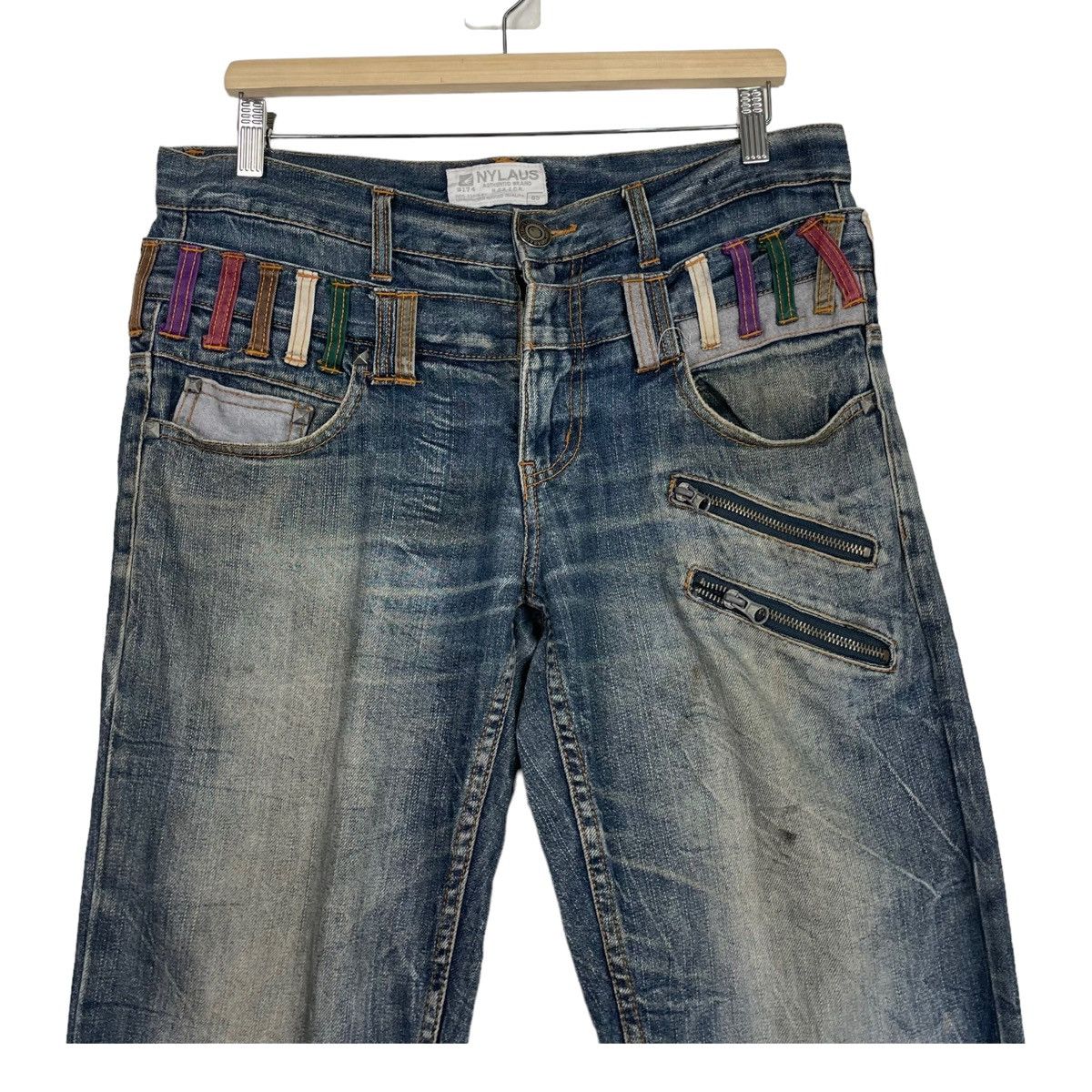 Hysteric Glamour × Japanese Brand 💥FLARE NYLAUS JAPAN DOUBLE WAIST QUATER JEAN Size US 32 / EU 48 - 5 Thumbnail