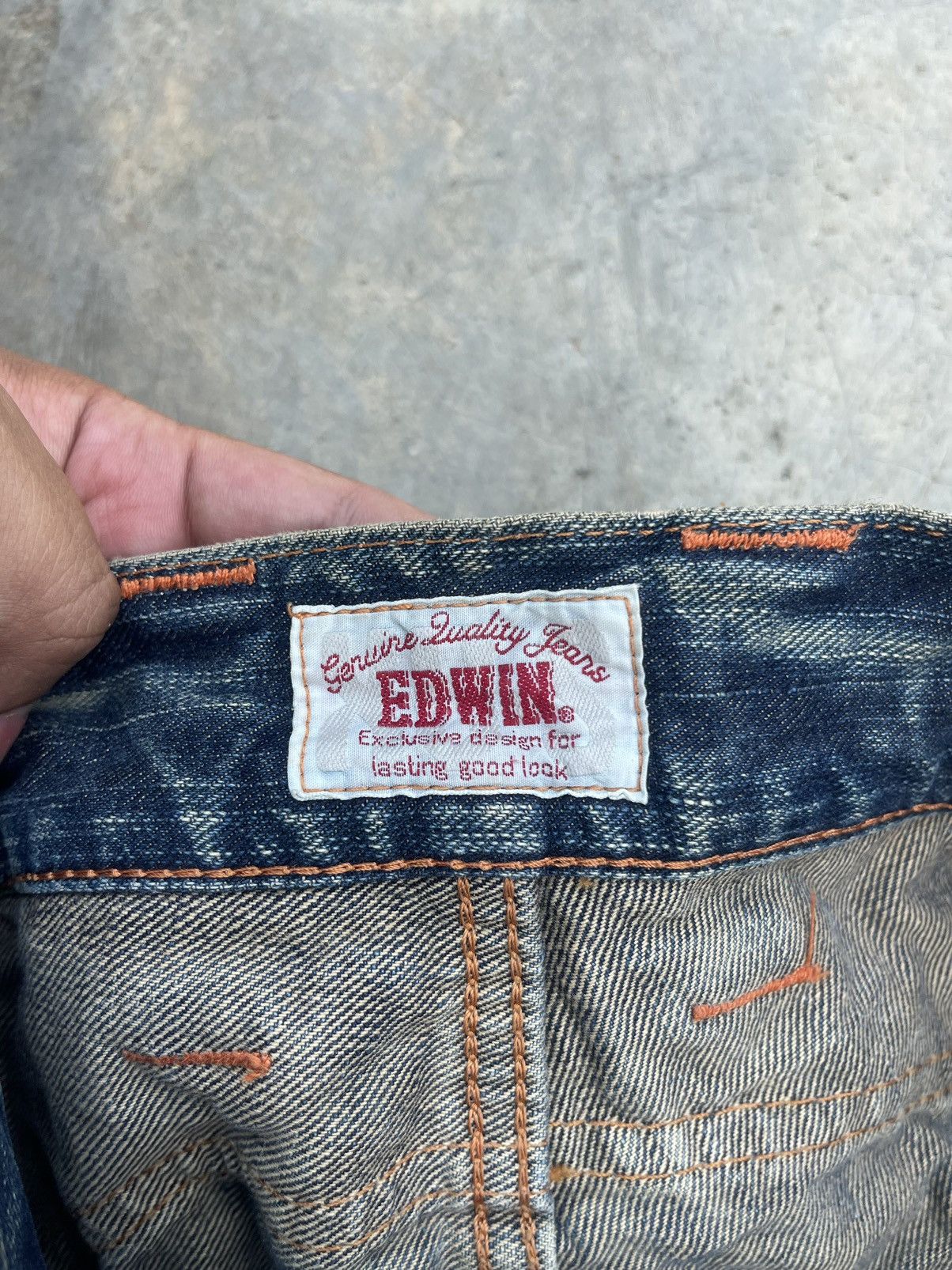 Edwin × Vintage Vintage Edwin Straight Cut Distressed Jeans Size US 36 / EU 52 - 3 Thumbnail