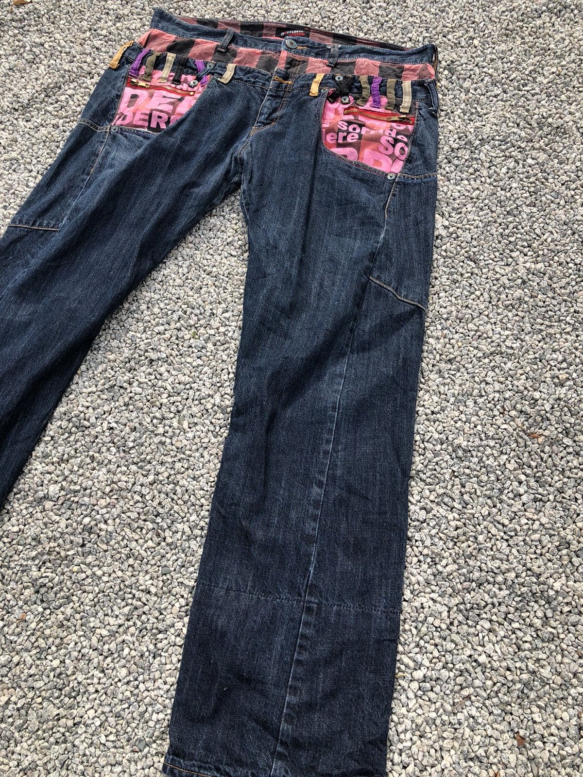 Hysteric Glamour × Japanese Brand SORRIDERE DOUBLE WAIST PRINTED LINING JEAN Size US 38 / EU 54 - 4 Thumbnail