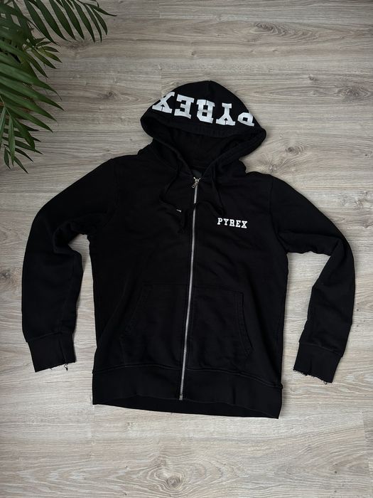 Pyrex Vision Pyrex by Virgil 💔 Black Zip Hoodie ( Off White ) | Grailed